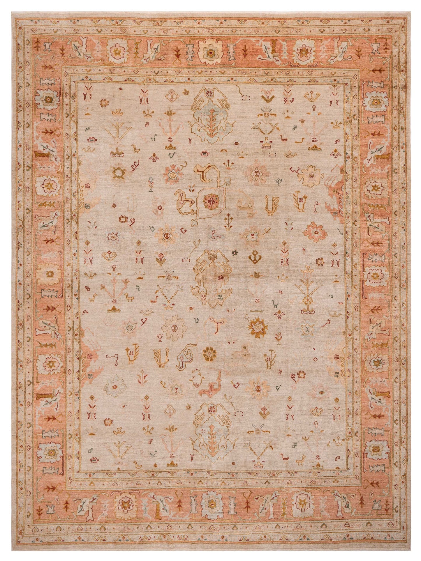 Anadol Angora Oushak  Beige Pink Traditional
