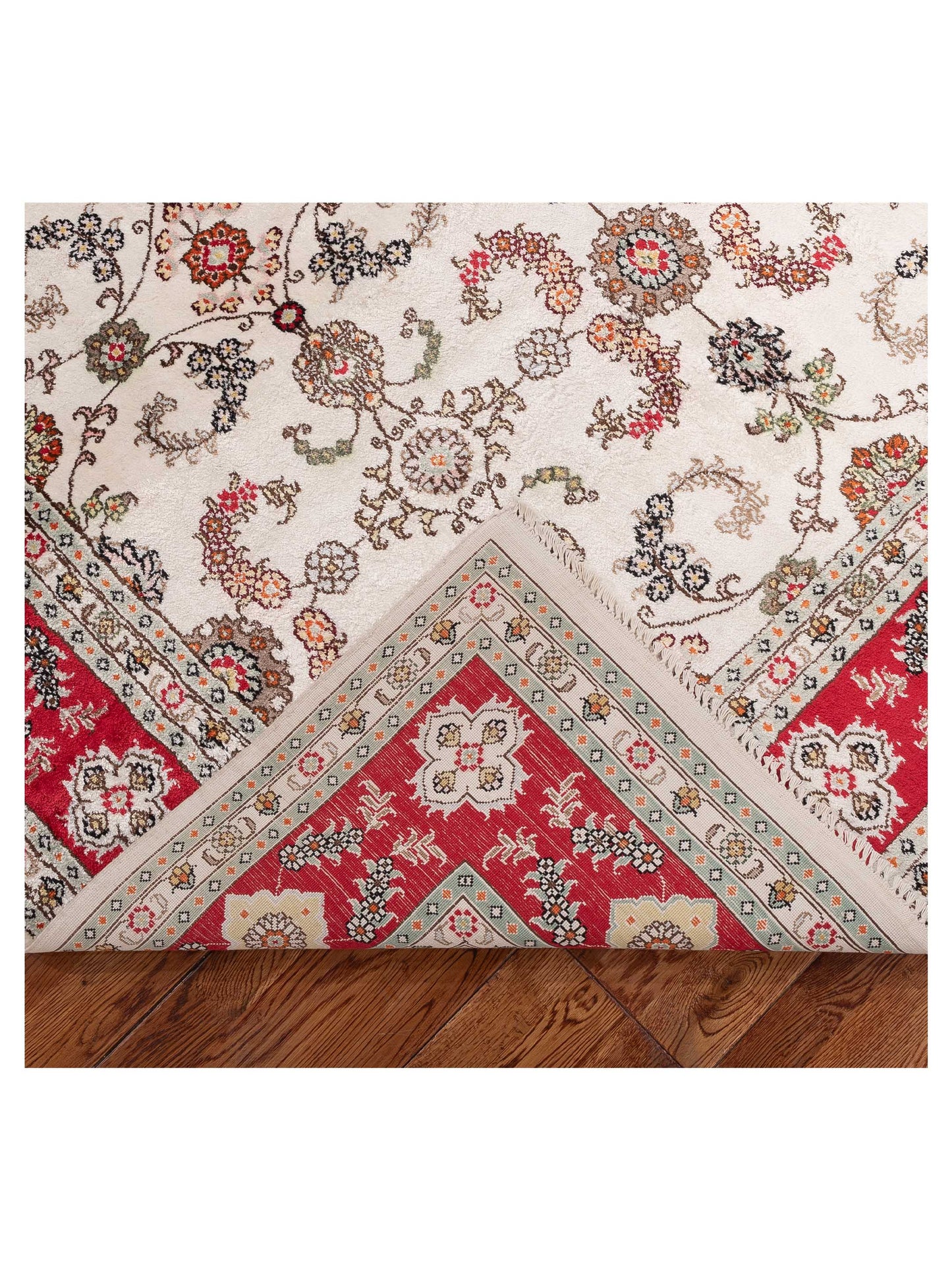 Elegance 153712 Ivory Red 6x8.10 Hand Knotted Rug