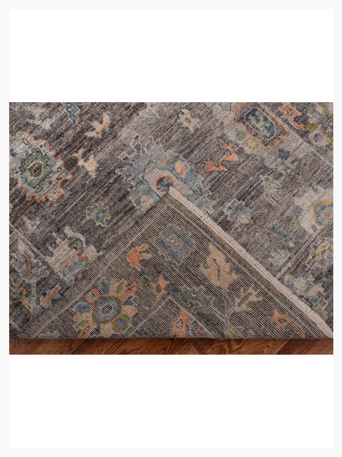 Angora Oushak 153775 Gray Gray 4.1x6.4 Hand Knotted Rug