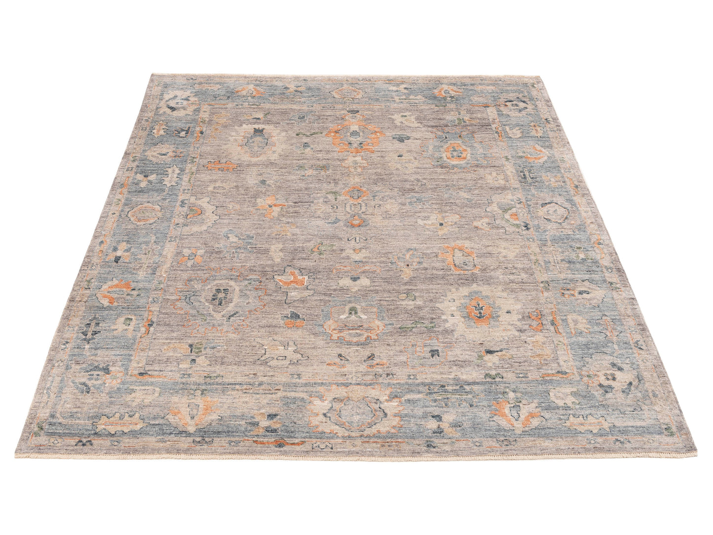 Angora Oushak 153788 Gray Blue 8.6x9.10 Hand Knotted Rug