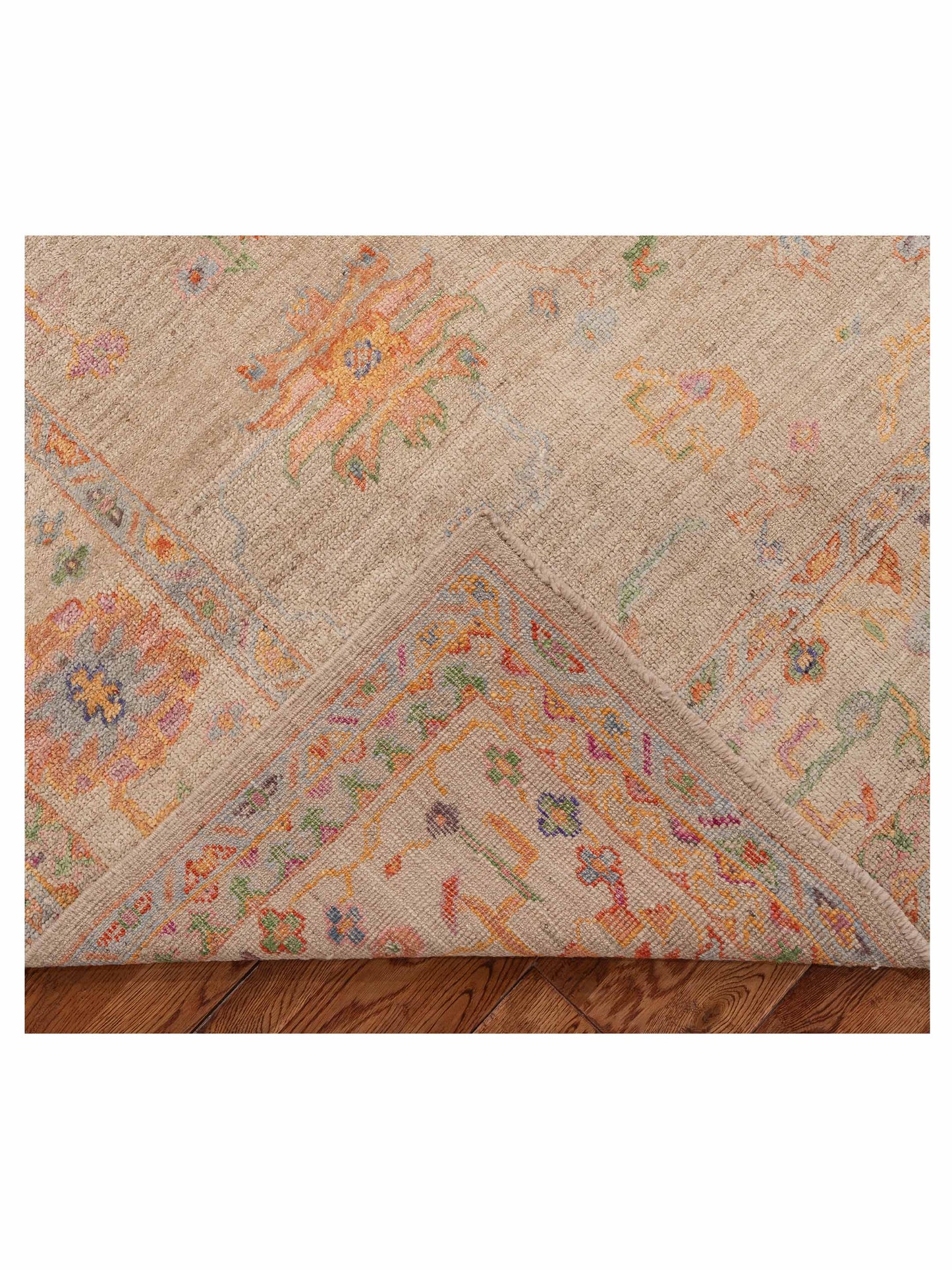 Angora Oushak 153964 Cream Beige 8.3x9.8 Hand Knotted Rug