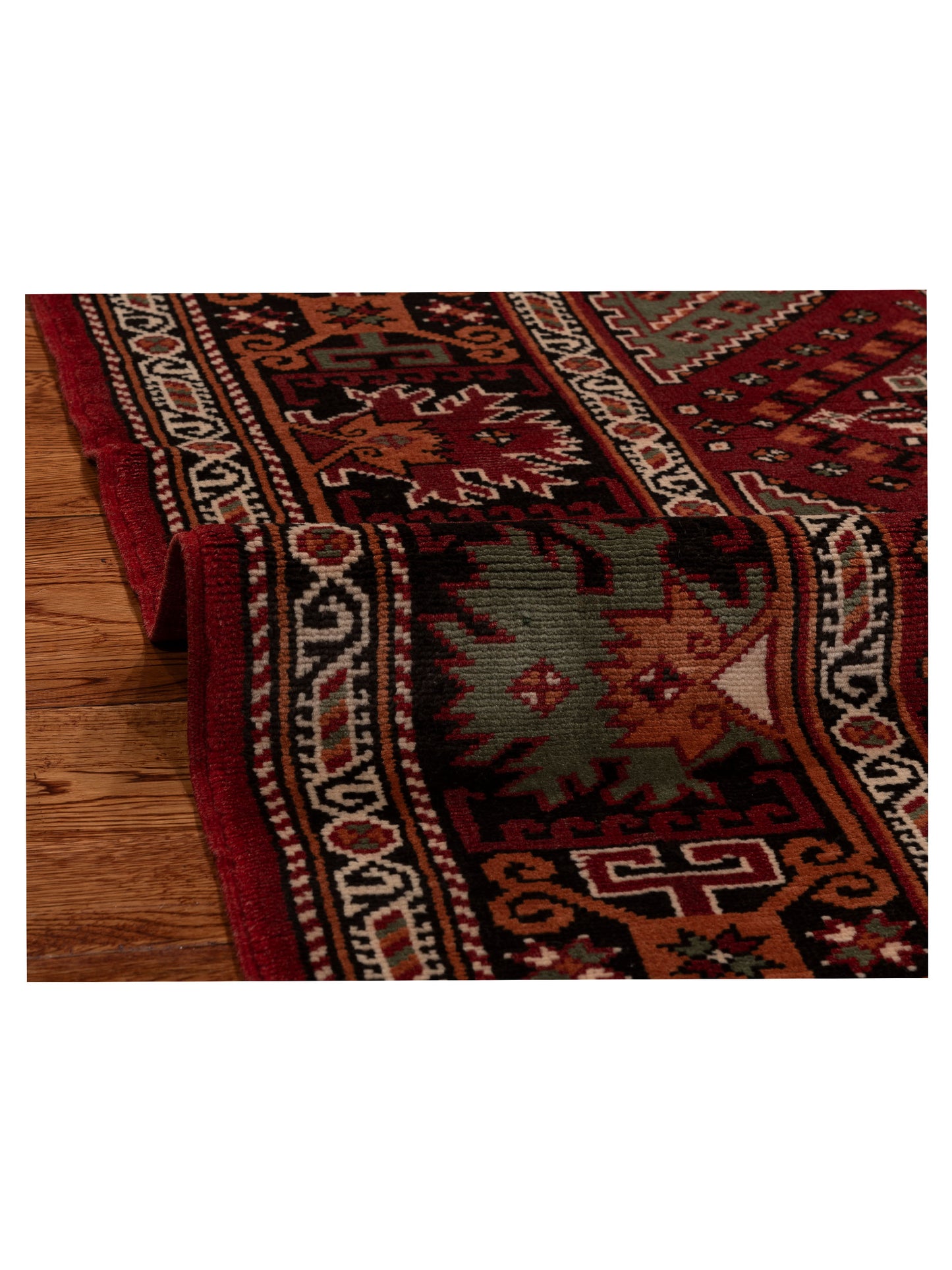 Turkish Shirwan 154042 Red Black 3.9x5.10 Hand Knotted Rug