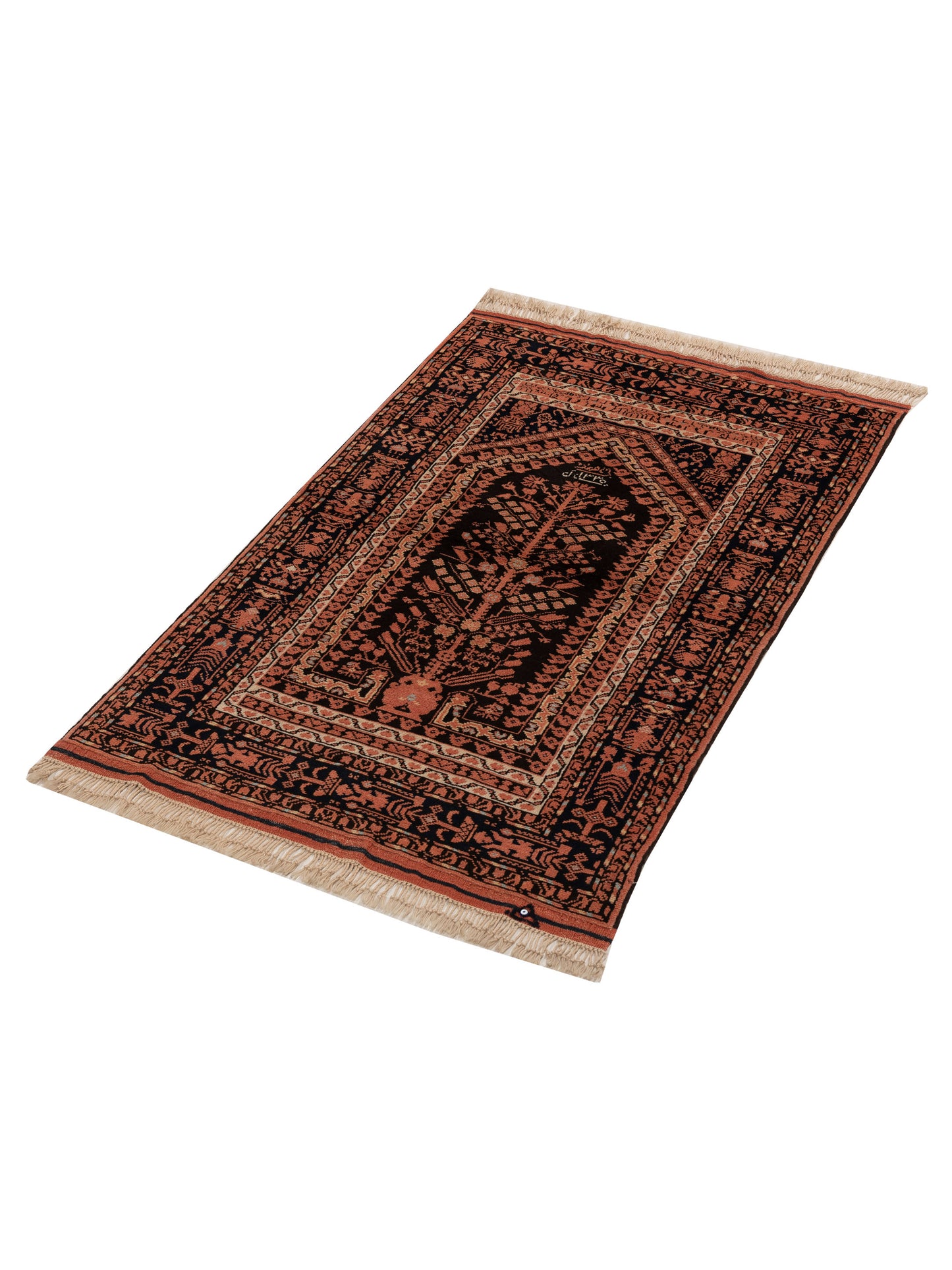 Turkish Shirwan 154044 Black Orange 3.10x5.11 Hand Knotted Rug