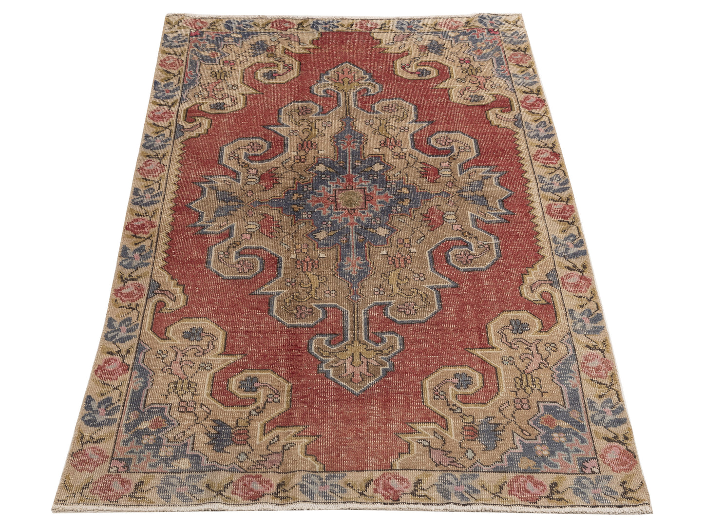 Old Anatolian 154141 Red Beige 4.7x7.9 Hand Knotted Rug