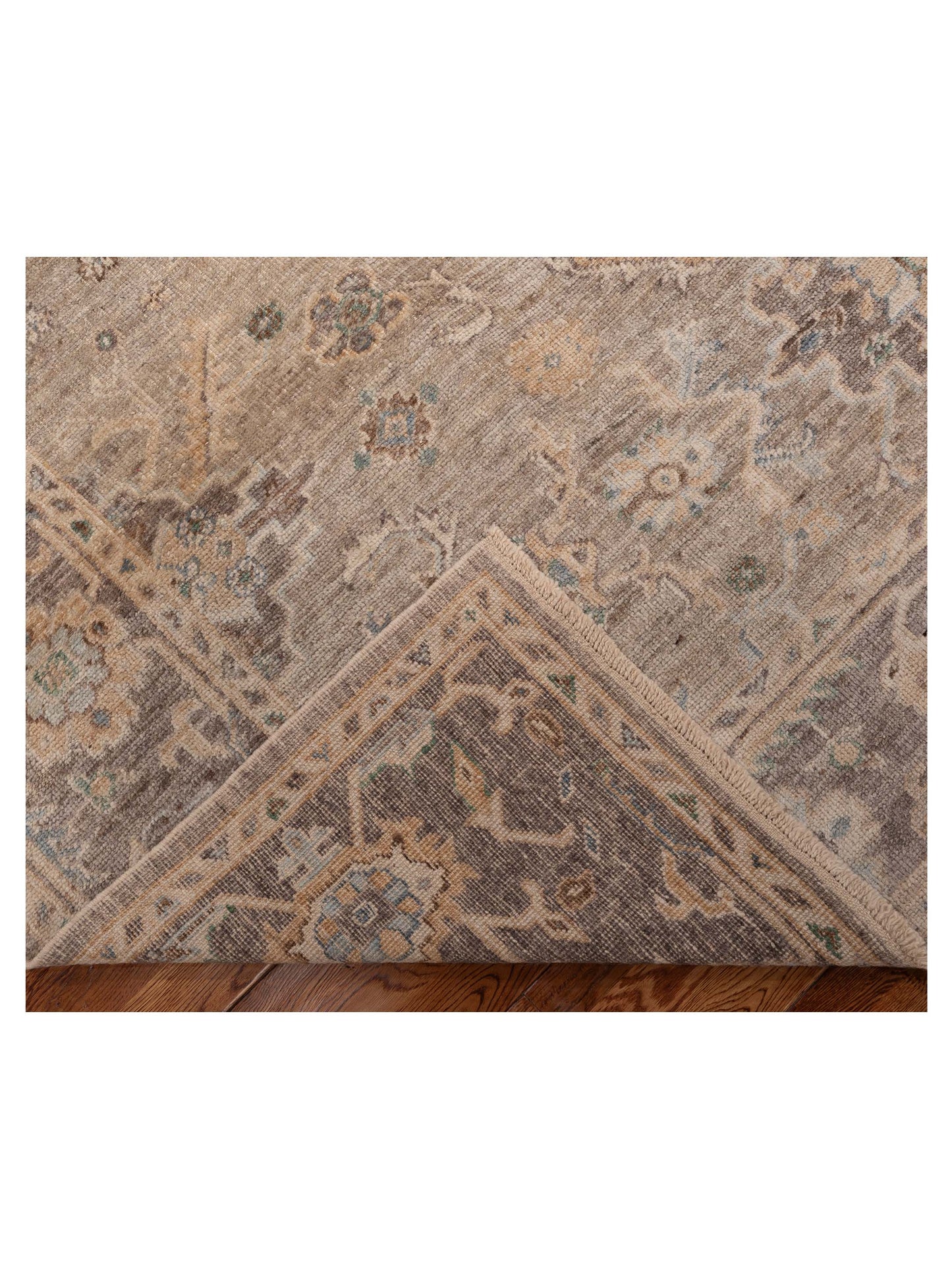Angora Oushak 154268 Gray Gray 8.4x9.2 Hand Knotted Rug