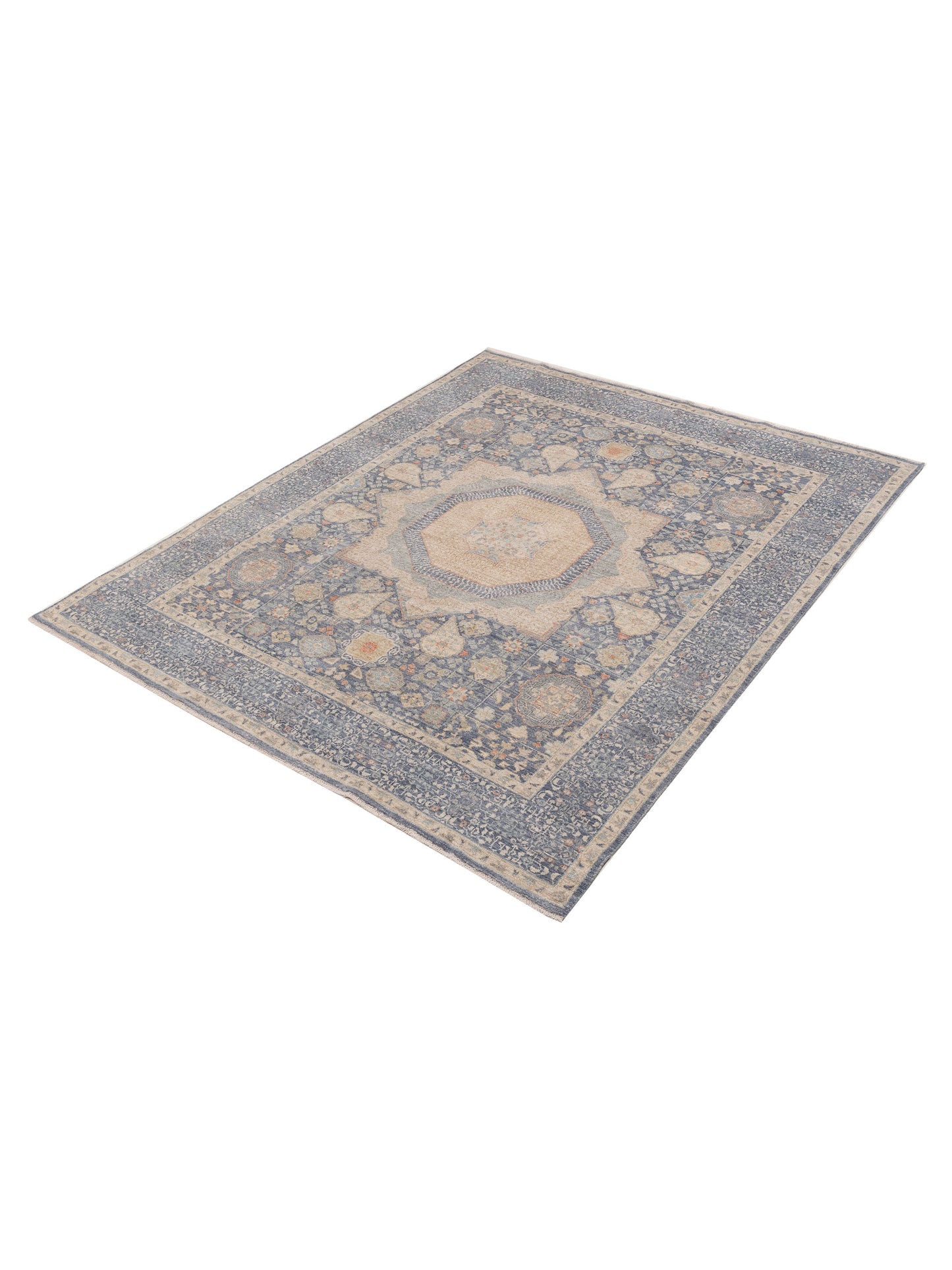 Mamluk 154532 Gray Gray 8.3x9.8 Hand Knotted Rug