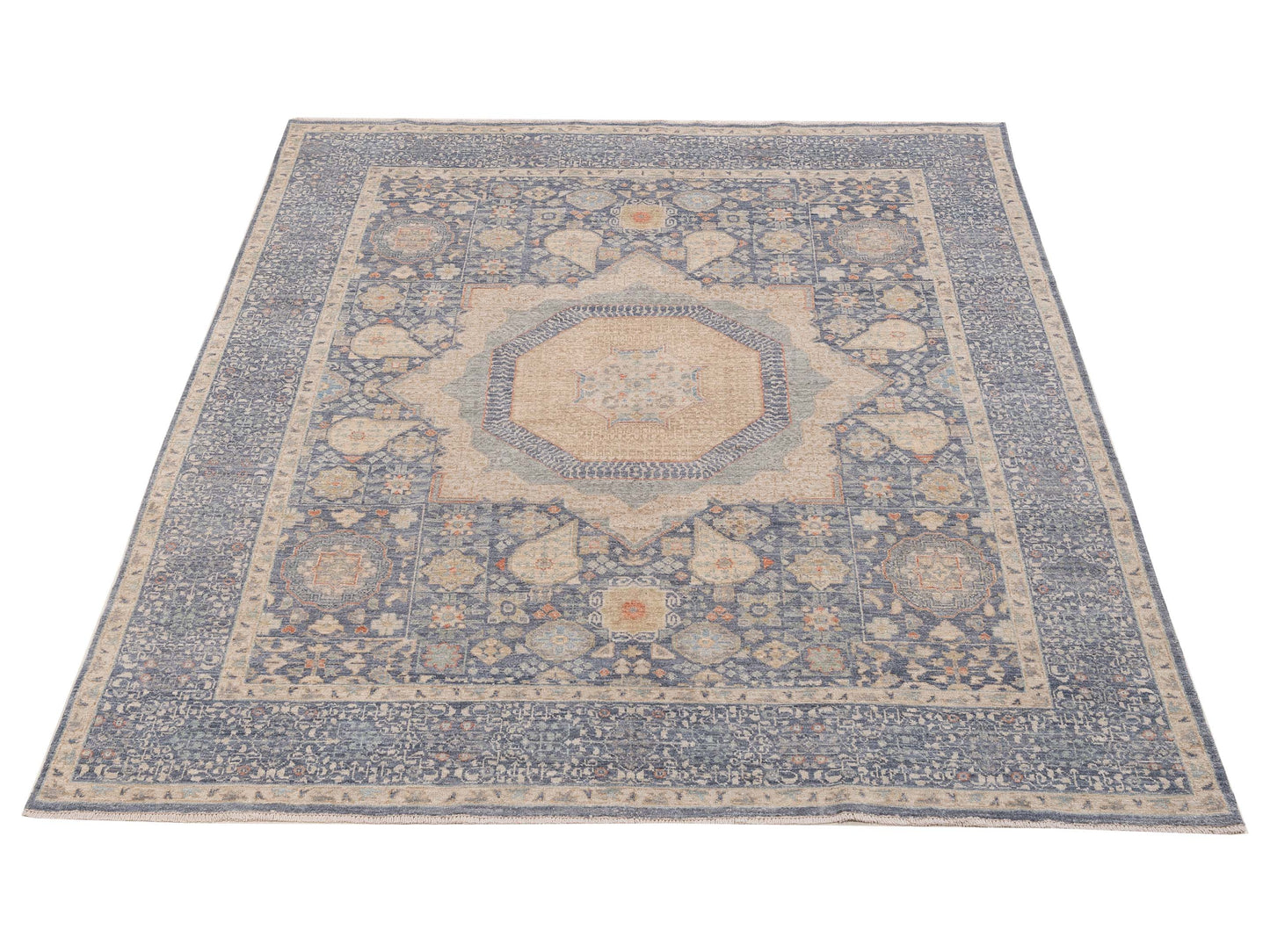 Mamluk 154532 Gray Gray 8.3x9.8 Hand Knotted Rug