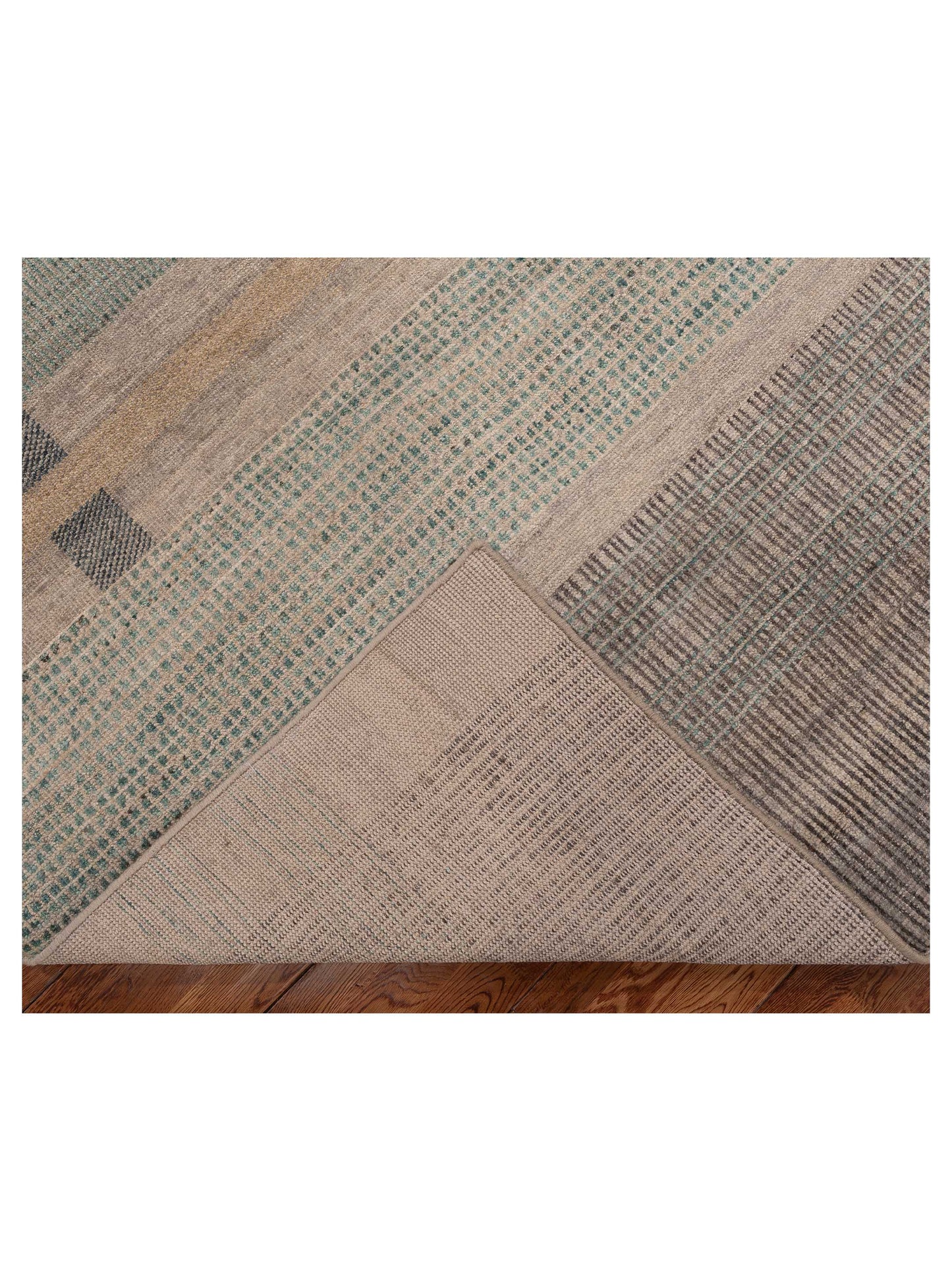 Aurore 154815 Taupe Green 7.11x10 Hand Knotted Rug