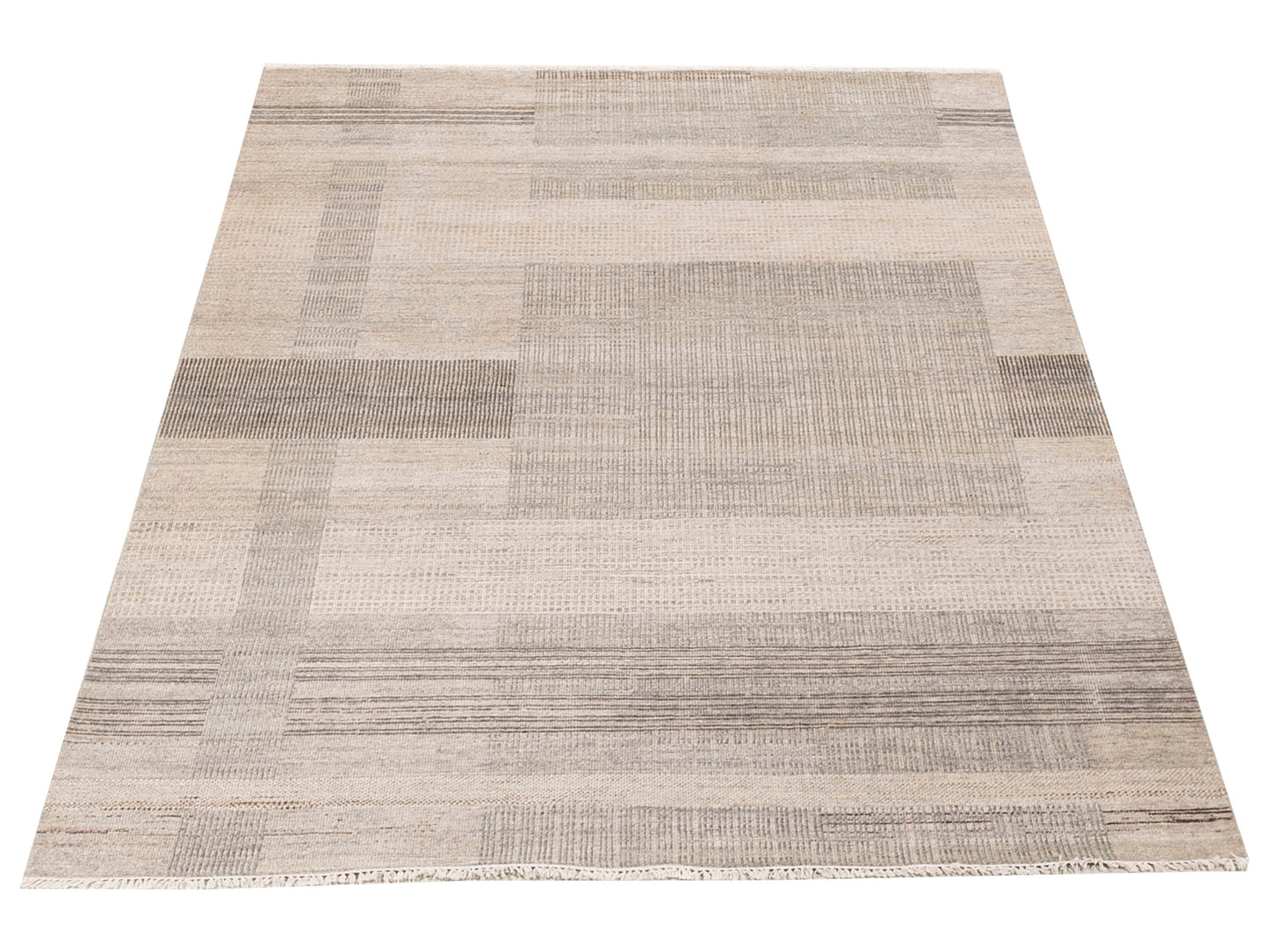 Aurore 154824 Gray Beige 7.11x10.2 Hand Knotted Rug