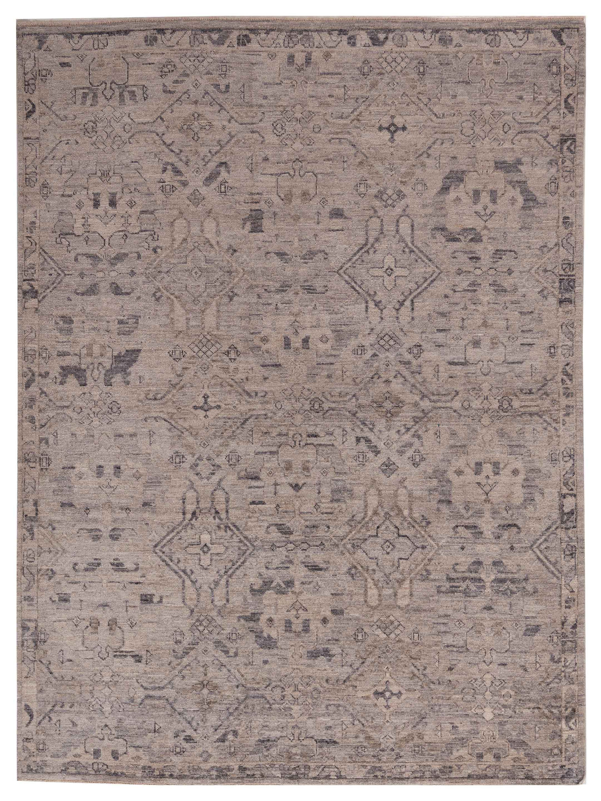 Angora Oushak 156138 Gray Gray 7.10x9.7 Hand Knotted Rug