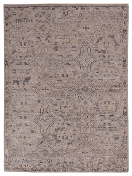 Angora Oushak 156138 Gray Gray 7.10x9.7 Hand Knotted Rug