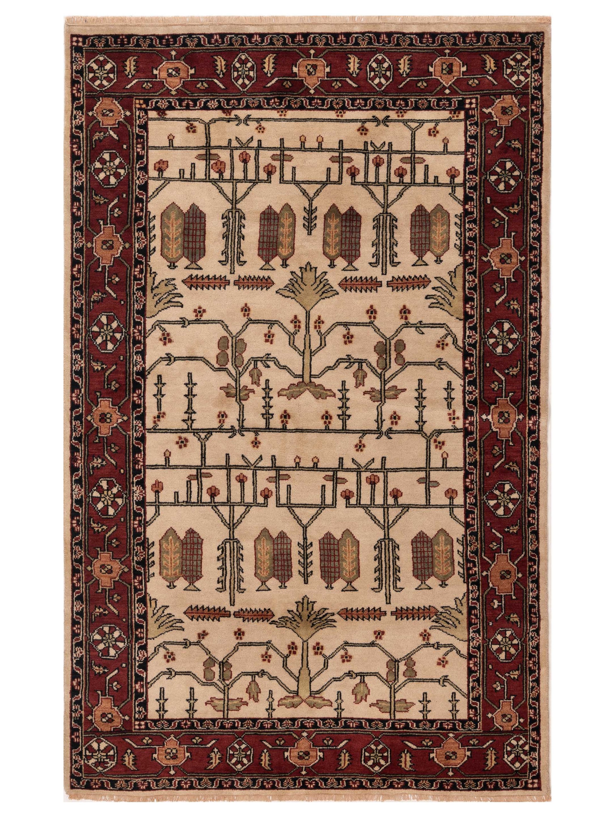 Rajpur Lilac  Ivory Brown Traditional