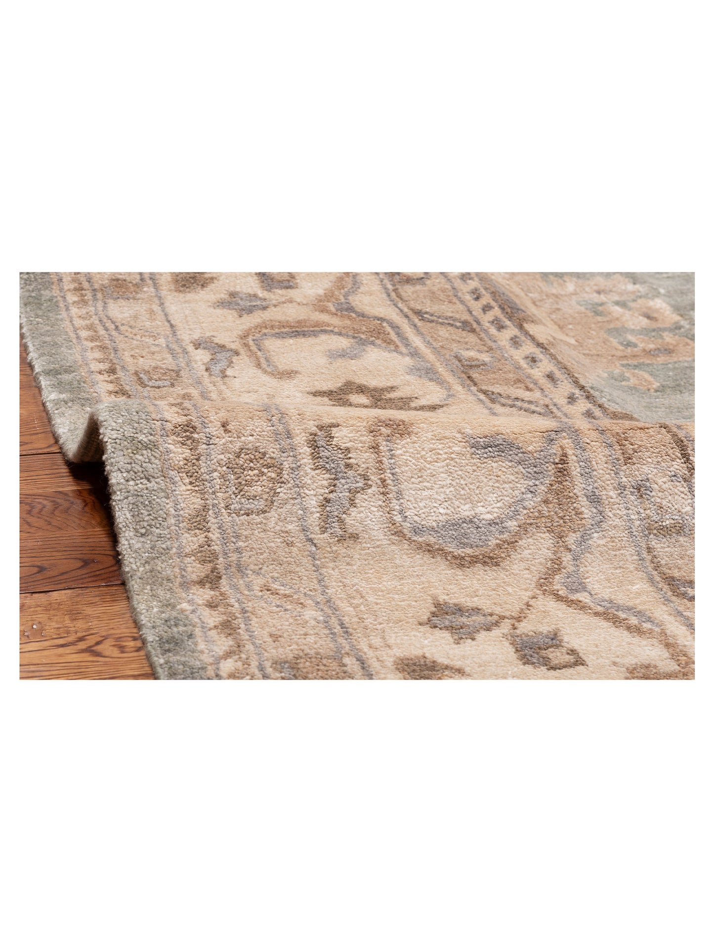Oushak Shah 999939 Light Green Ivory 9.2x11.11 Hand Knotted Rug