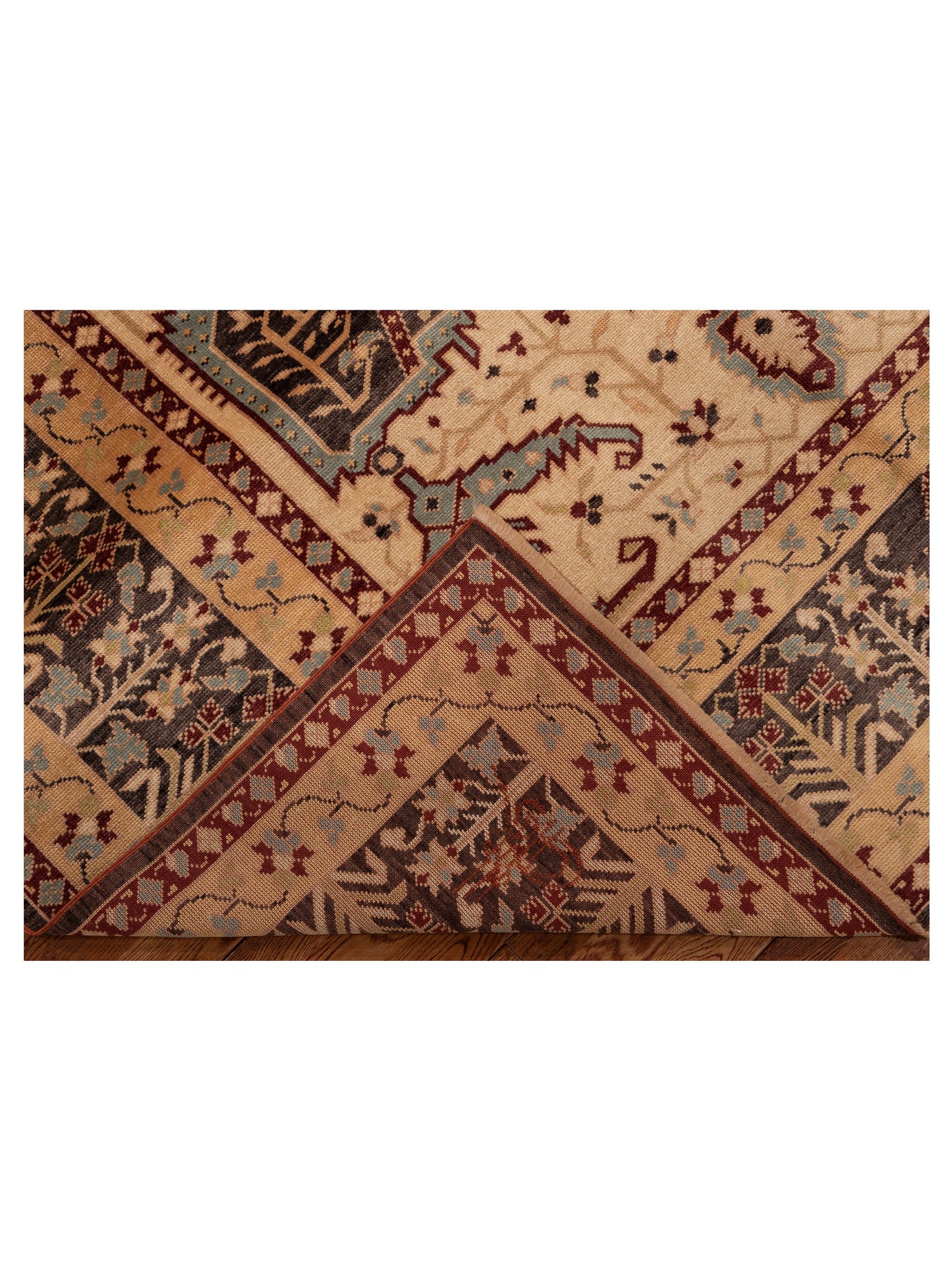 Antique Loom 999972 Cream Brown 6.11x9.4 Hand Knotted Rug