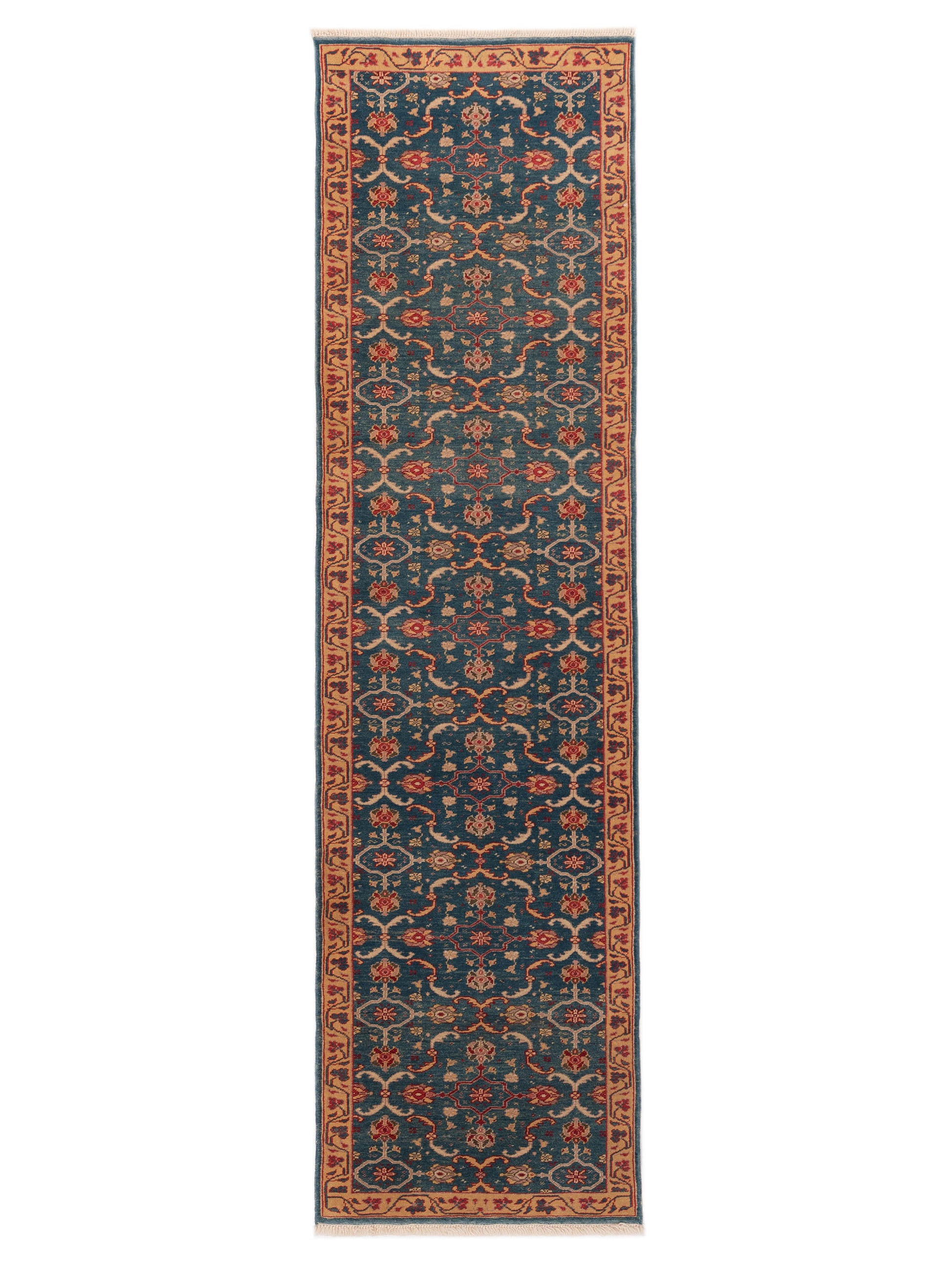 Pasha Antique Loom  Teal Blue Beige Traditional