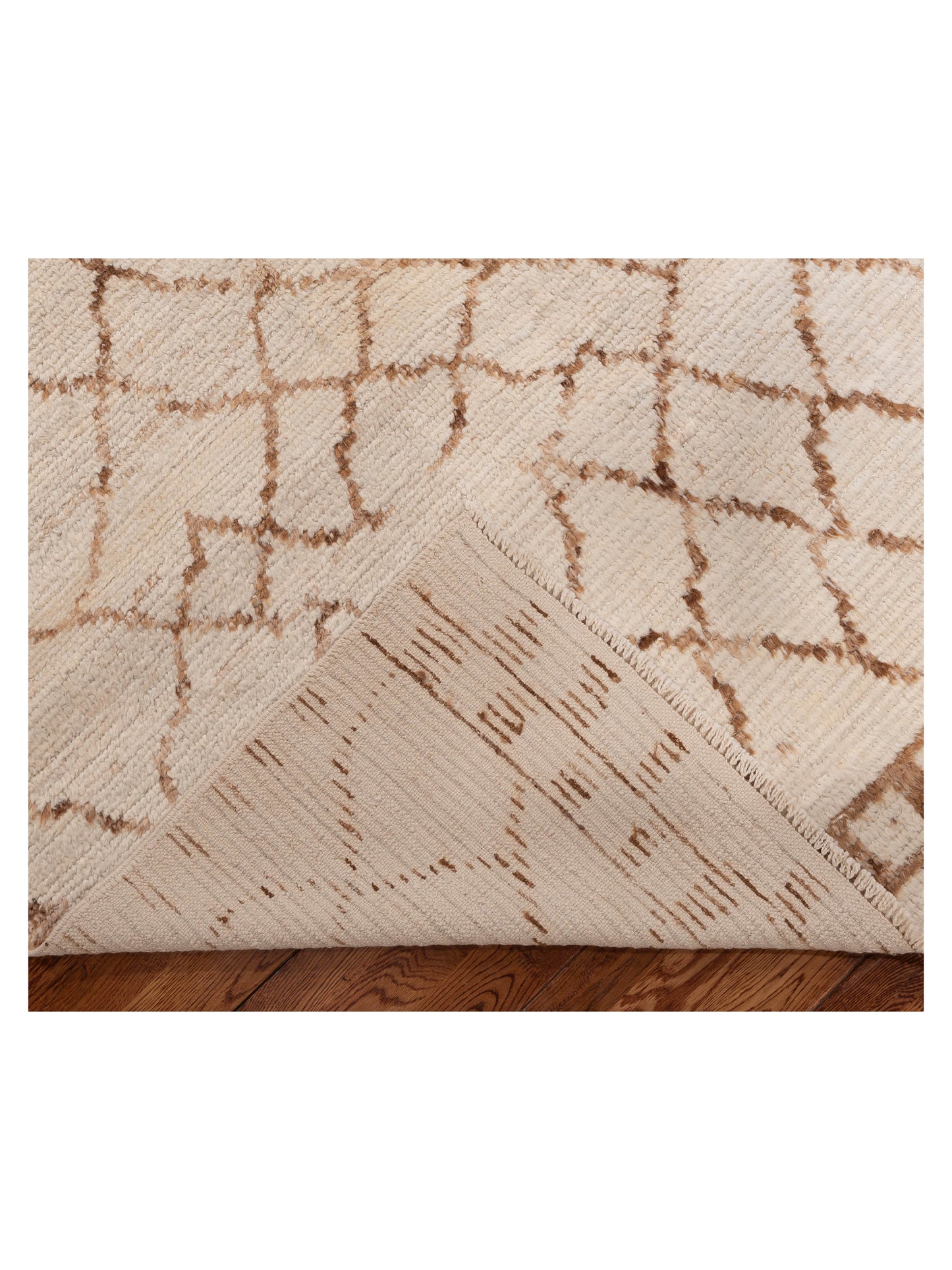 Berber Ivory Brown 9.2x12.2 Hand Knotted Rug