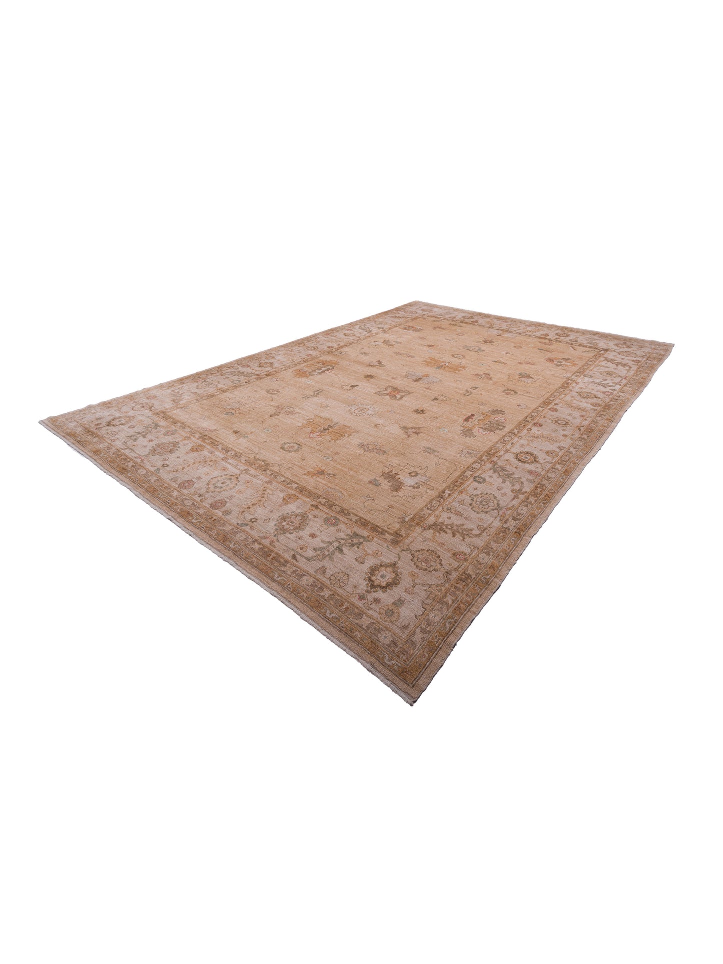 Angora Oushak 98607 Gold Ivory 12.9x18.1 Hand Knotted Rug