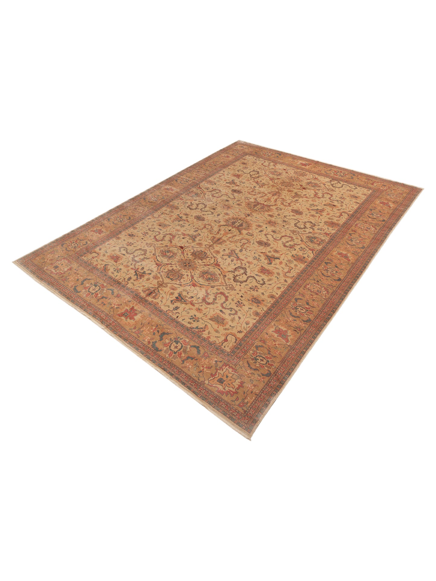 Antique Loom 107940 Ivory Light Brown 10.8x14.6 Hand Knotted Rug
