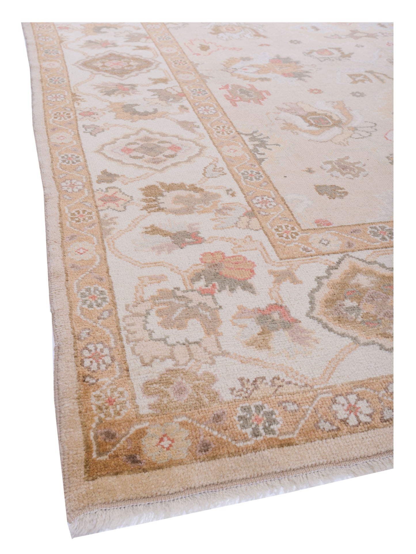 Angora Oushak 90635 Gold Ivory 8.3x9.11 Hand Knotted Rug