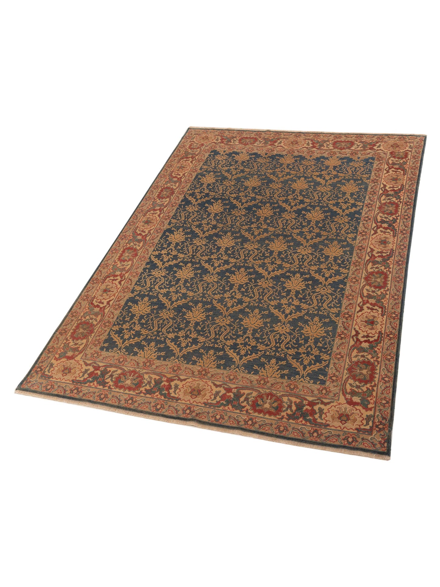 Antique Loom 107995 Blue Gold 6.8x9 Hand Knotted Rug