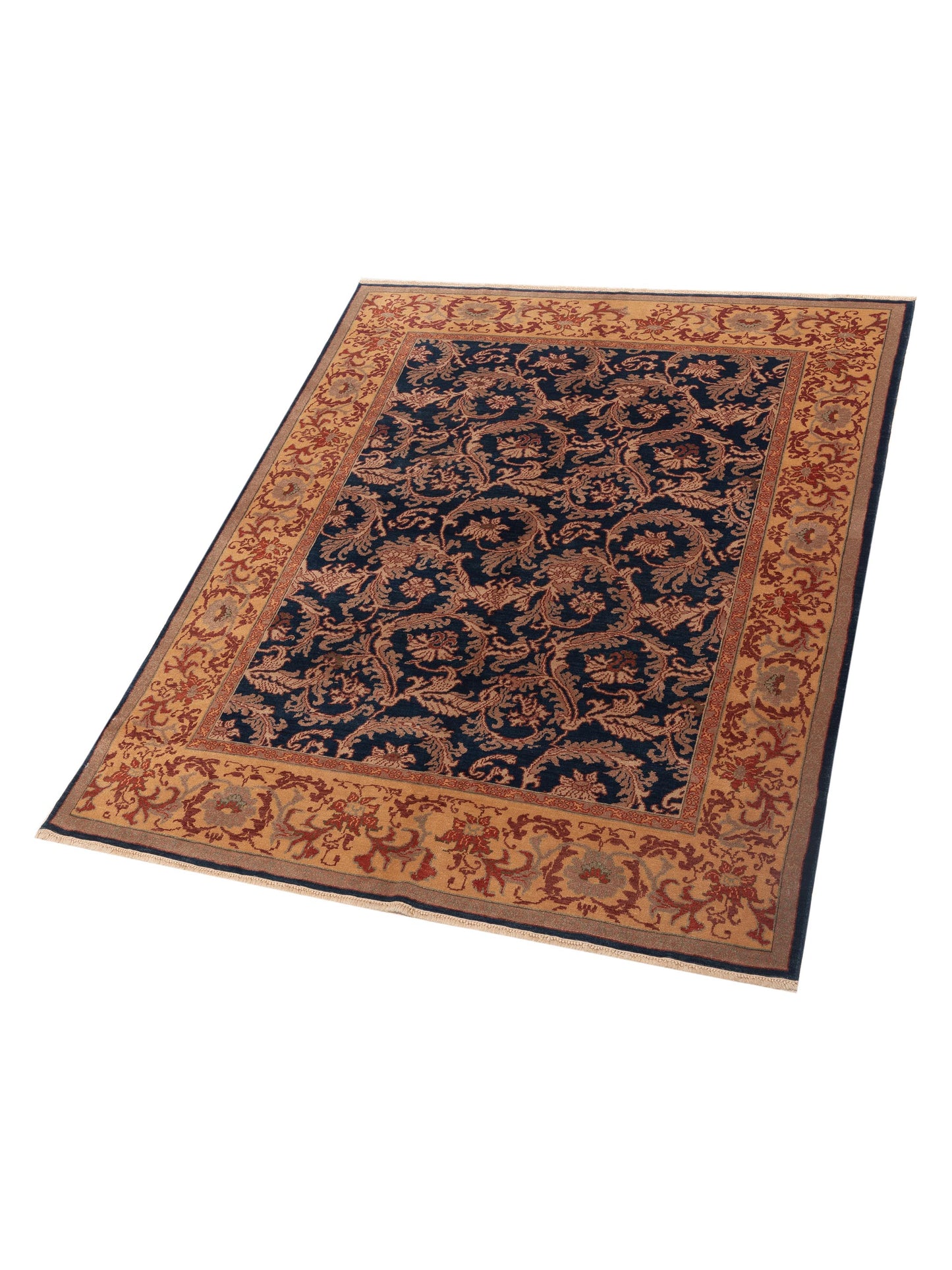 Antique Loom 120636 Navy Gold 6.10x8.8 Hand Knotted Rug