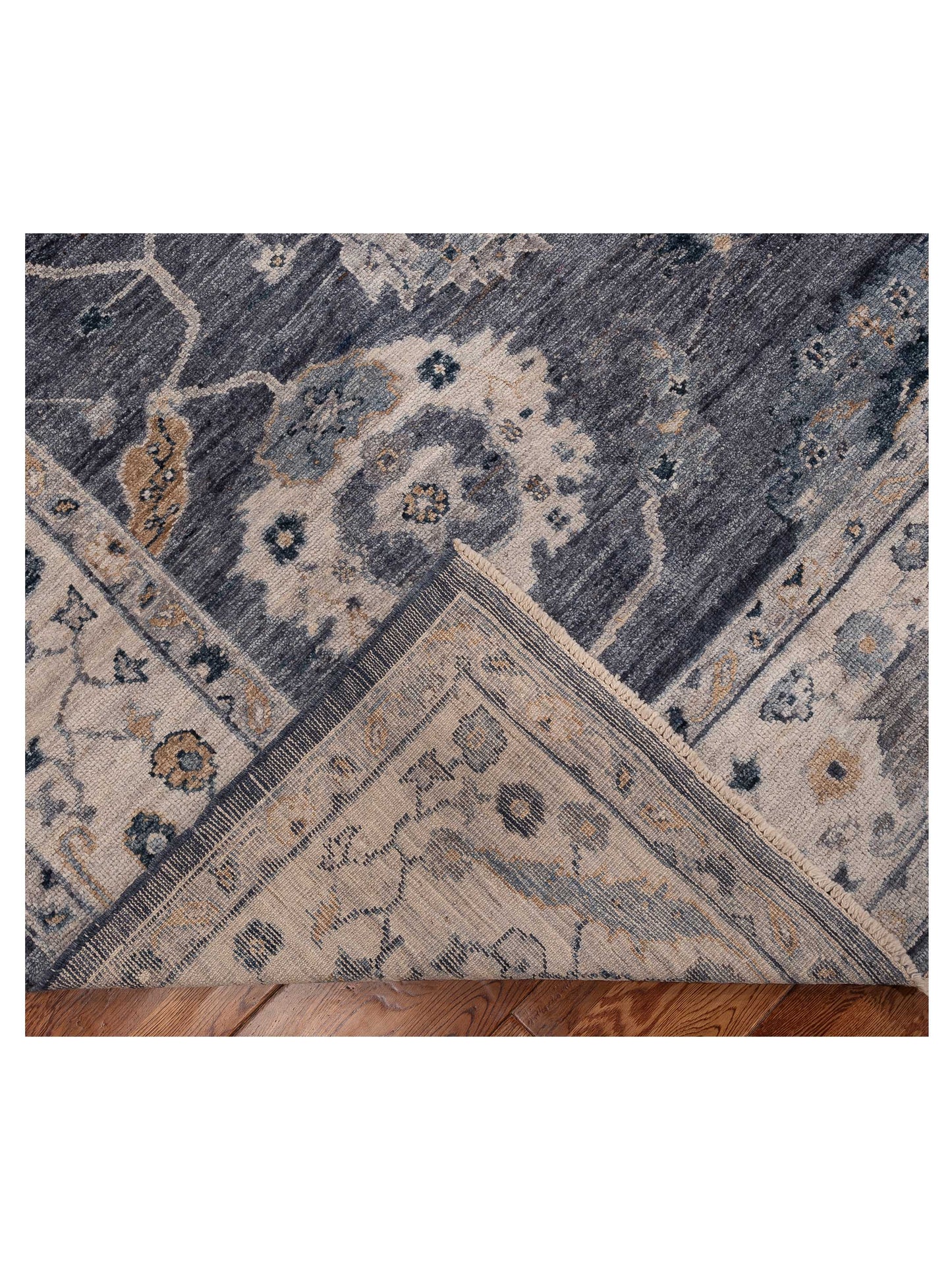 Angora Oushak 154985 Blue Ivory 8.1x9.9 Hand Knotted Rug