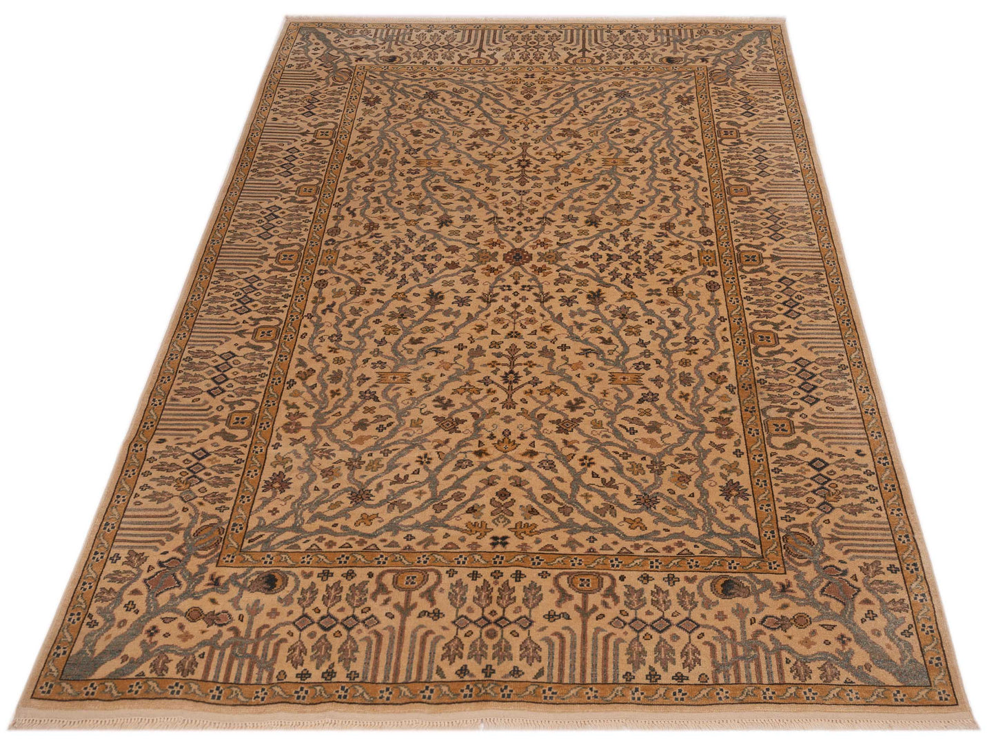 Antique Loom 98200 Ivory 6x9 Hand Knotted Rug