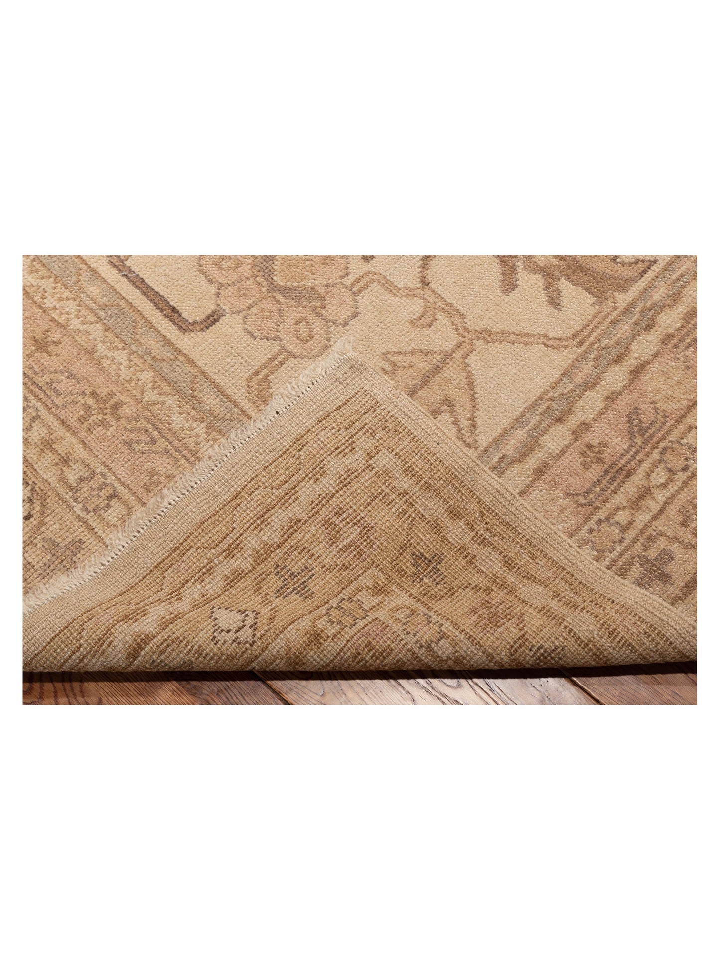 Angora Oushak 108102 Ivory Ivory 12.6x17.4 Hand Knotted Rug