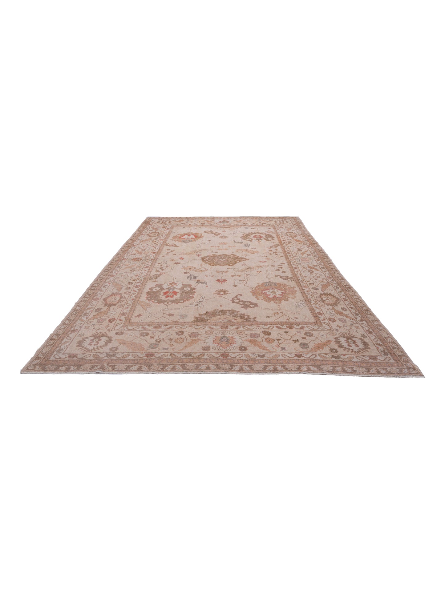 Angora Oushak 108098 Cream Cream 10.10x14.10 Hand Knotted Rug