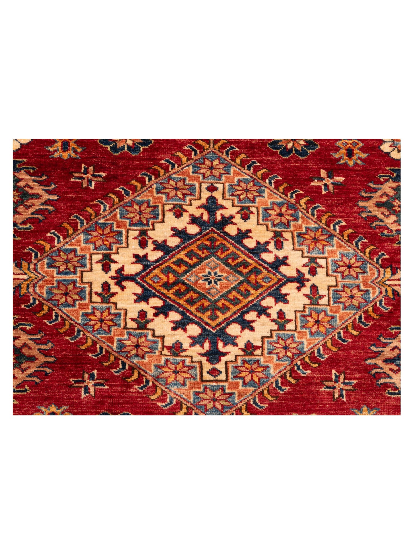 Artisan Kazak 148944 Red Ivory 5.1x6.8 Hand Knotted Rug
