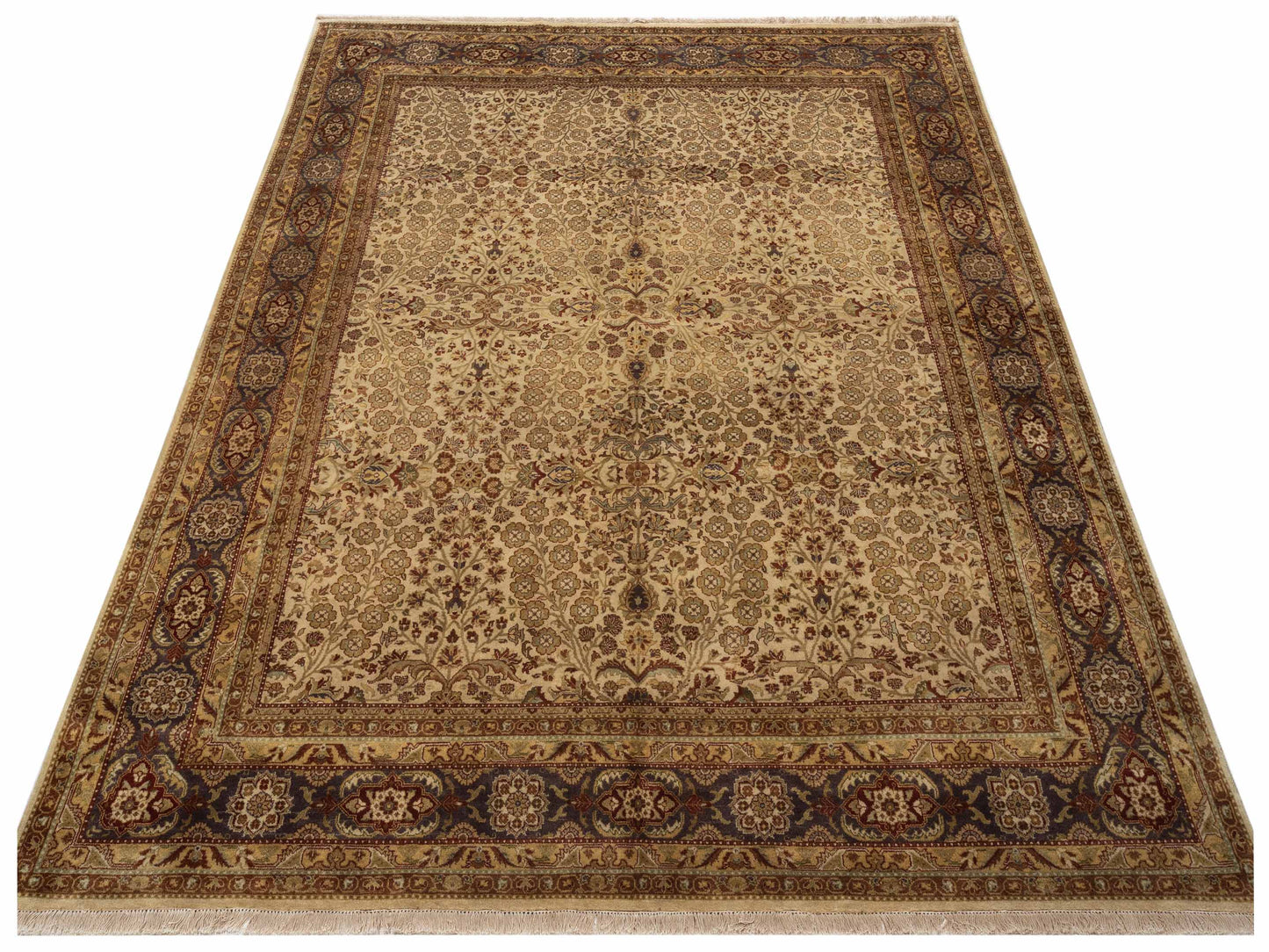 Sivas 85851 Beige Purple 8x9.11 Hand Knotted Rug