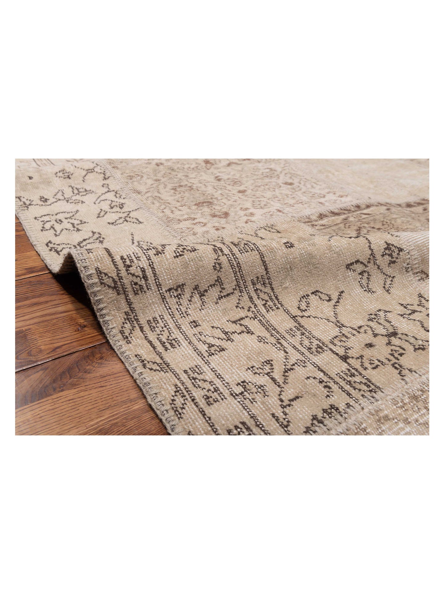 Turkish Vestige Patchwork 142802 Natural 8.3x11.6 Hand Knotted Rug