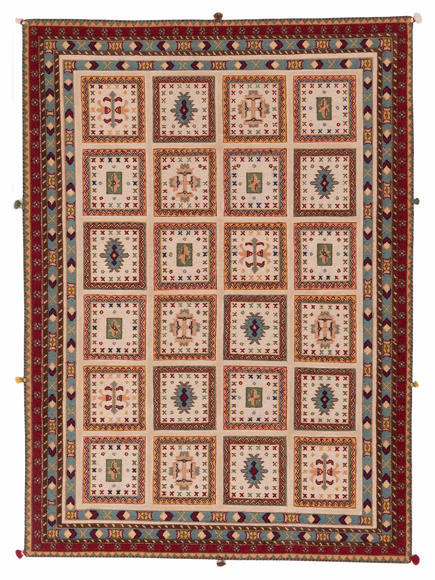 Rajpur Shawl  Ivory Red Tribal