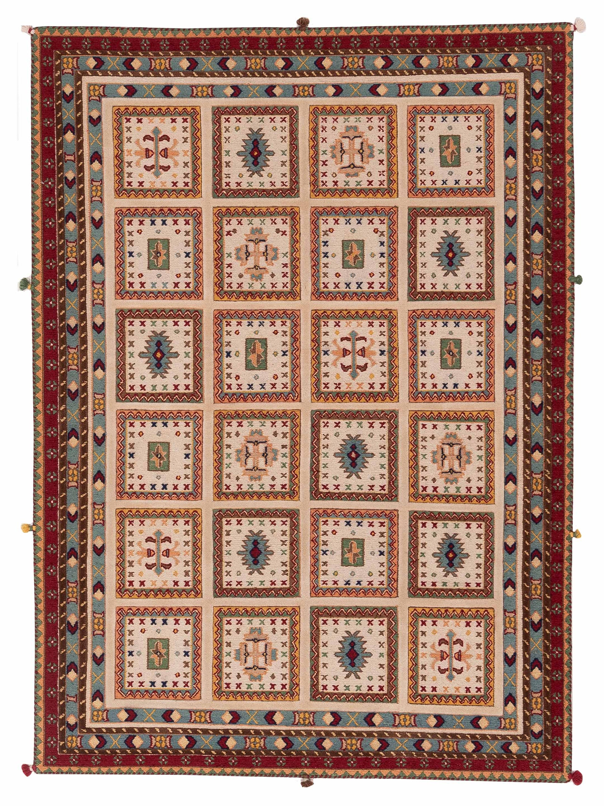 Rajpur Shawl  Ivory Red Tribal