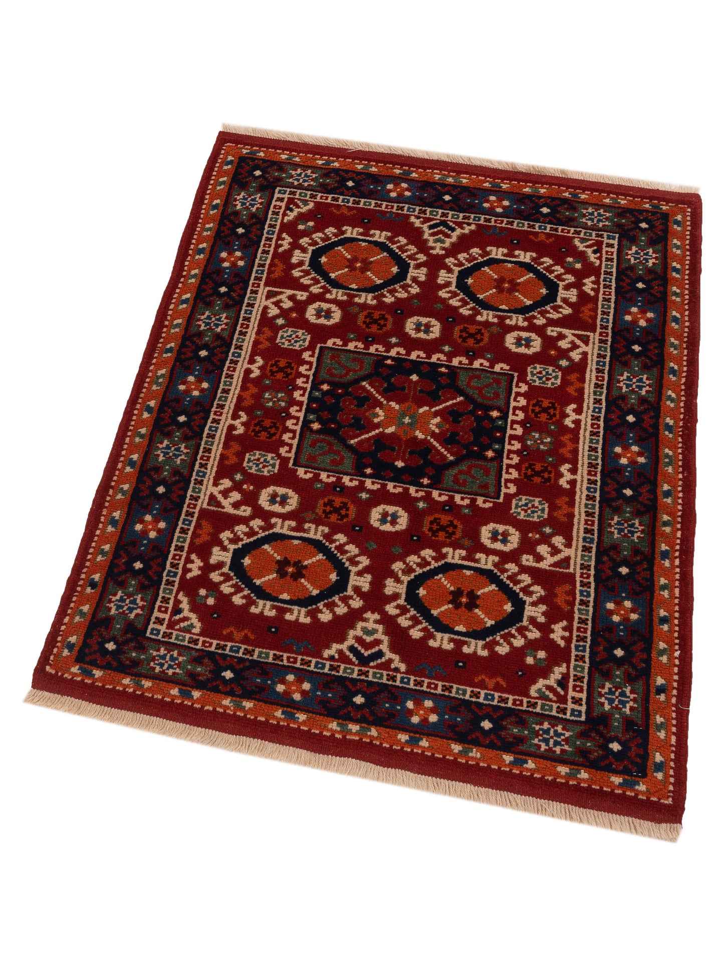 Turkish Shirwan 145207 Red Navy 3.2x4.3 Hand Knotted Rug