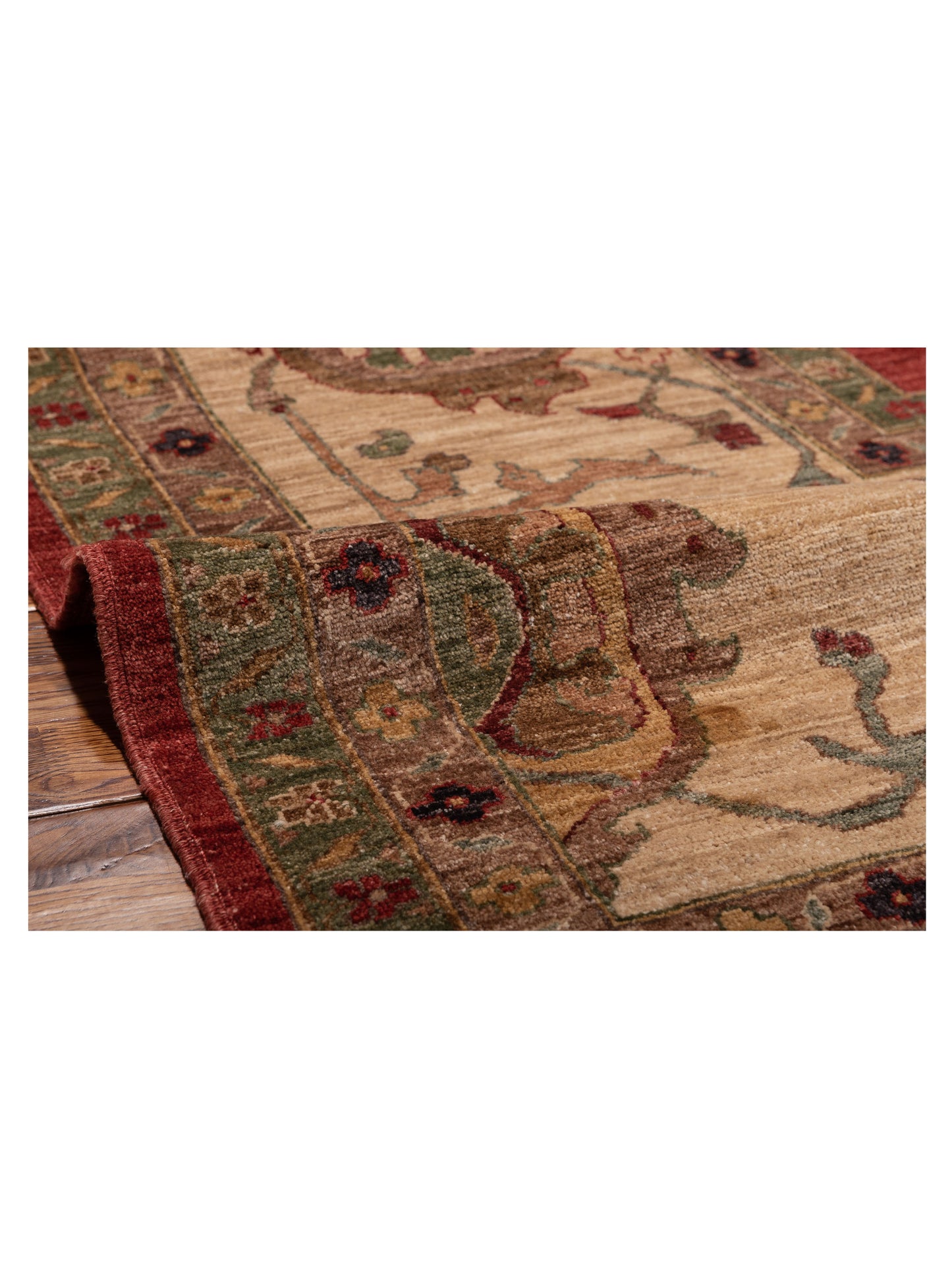 Elvan Nurgul Red Ivory 12.4x17.8 Hand Knotted Rug