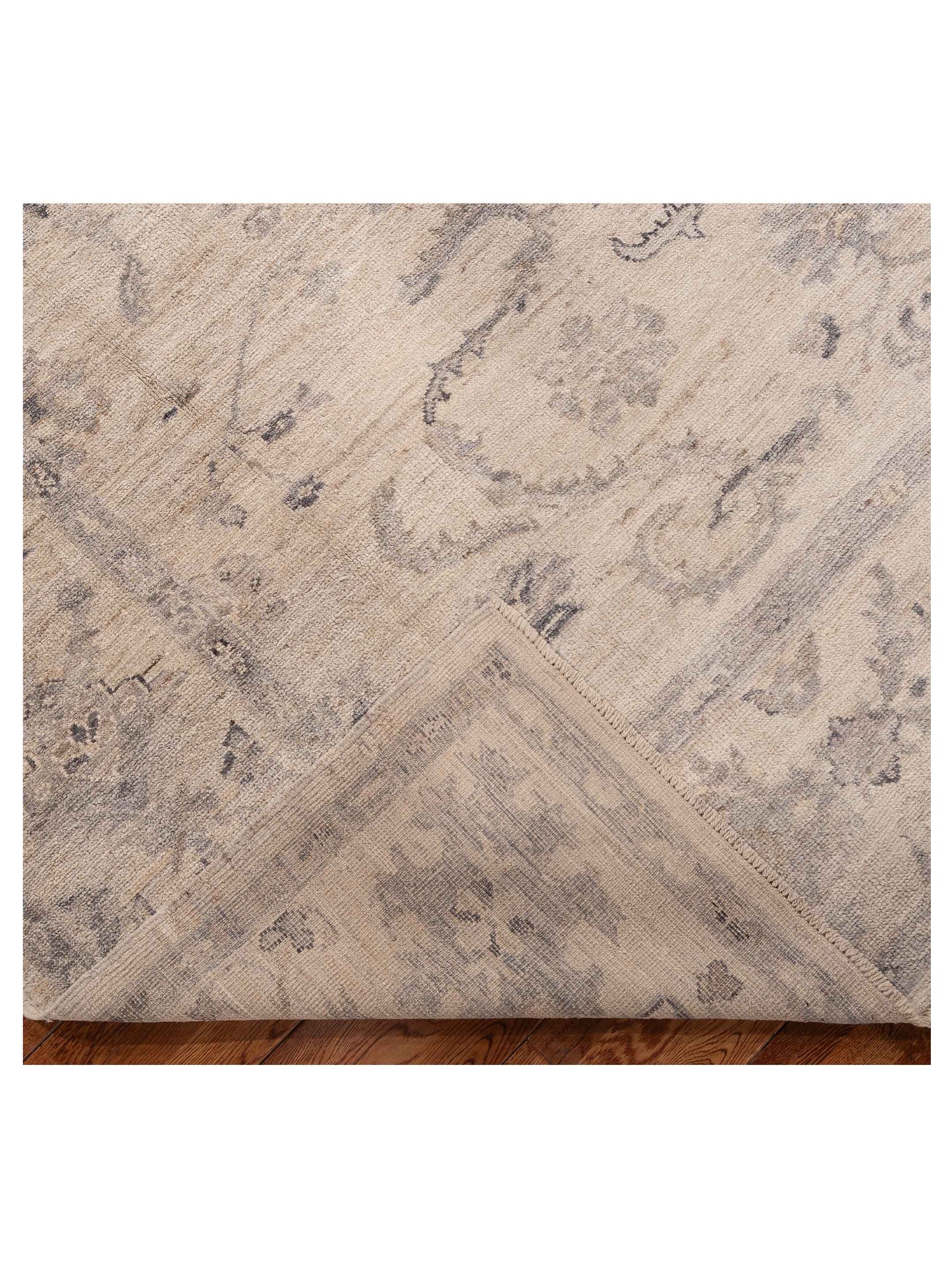 Angora Oushak 156226 Ivory Ivory 9.3x12.1 Hand Knotted Rug