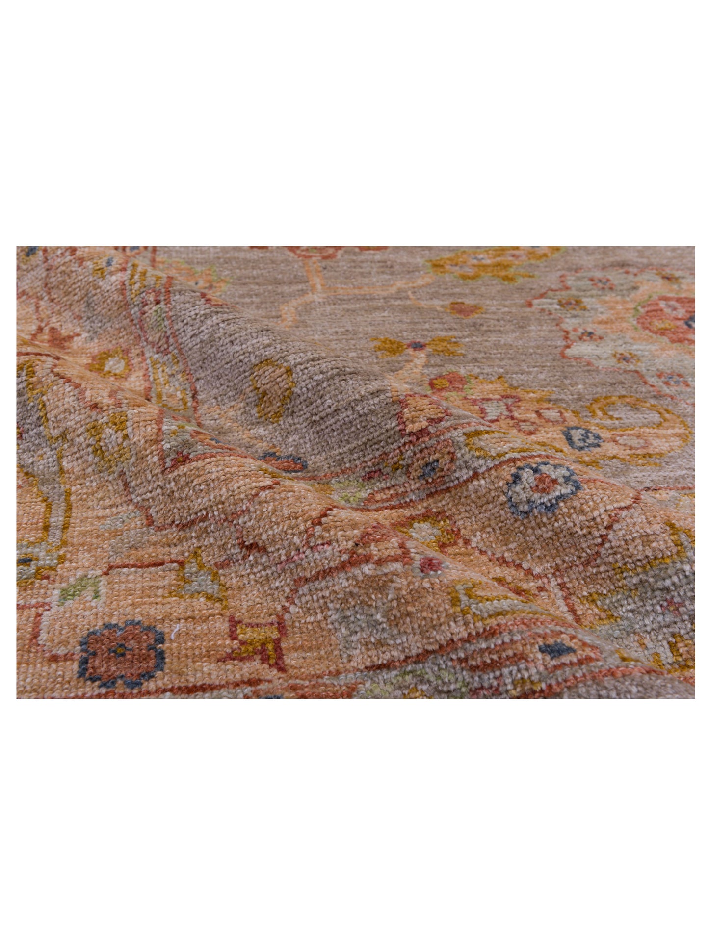 Angora Oushak 144584 Silver Mustard 6.3x12.10 Hand Knotted Rug