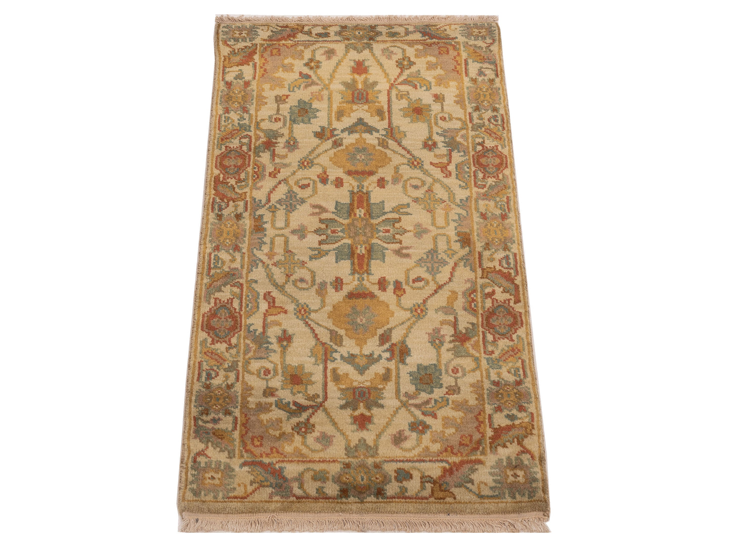 Lilac 103175 Beige Beige 2x4 Hand Knotted Rug