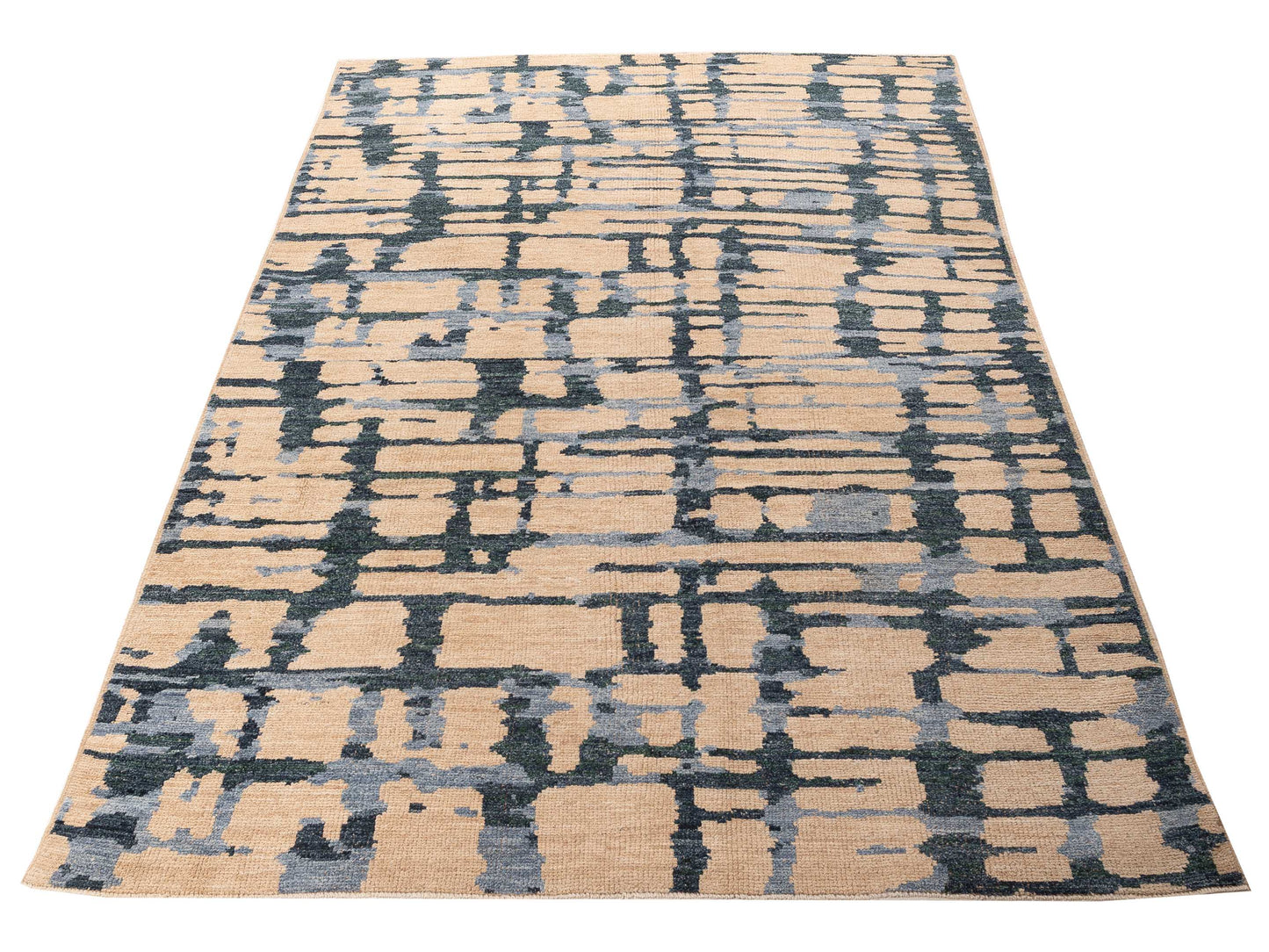 Atlas 156013 Ivory Blue 8.3x12.4 Hand Knotted Rug