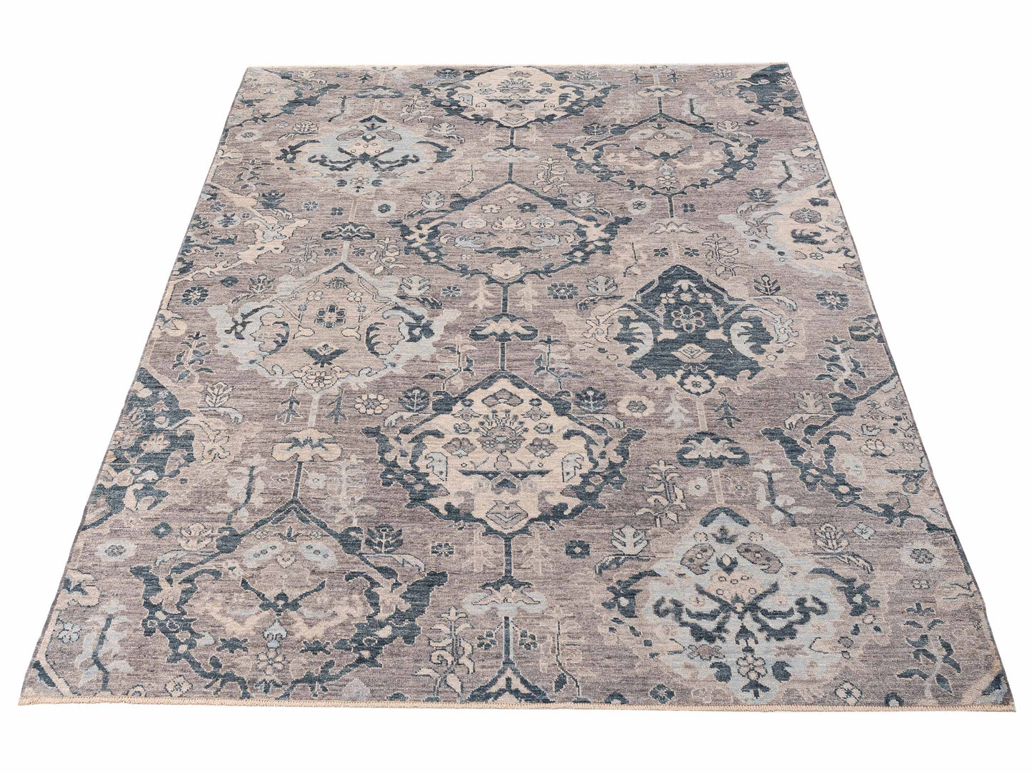 Angora Oushak 154982 Gray Blue 9.1x11.9 Hand Knotted Rug