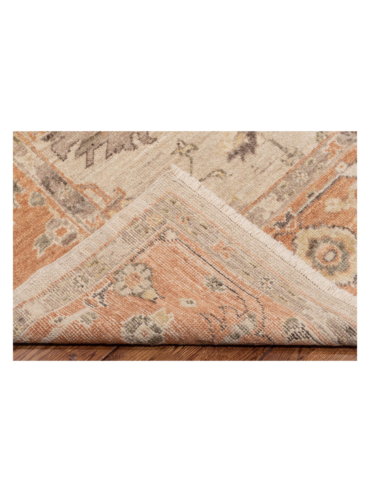 Angora Oushak 147018 Ivory Rust 8x9.9 Hand Knotted Rug