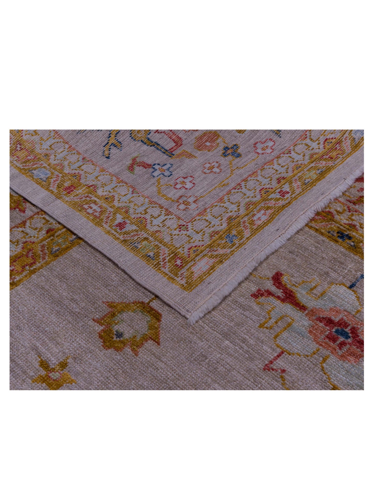Angora Oushak 146470 Ivory Silver 12x15 Hand Knotted Rug