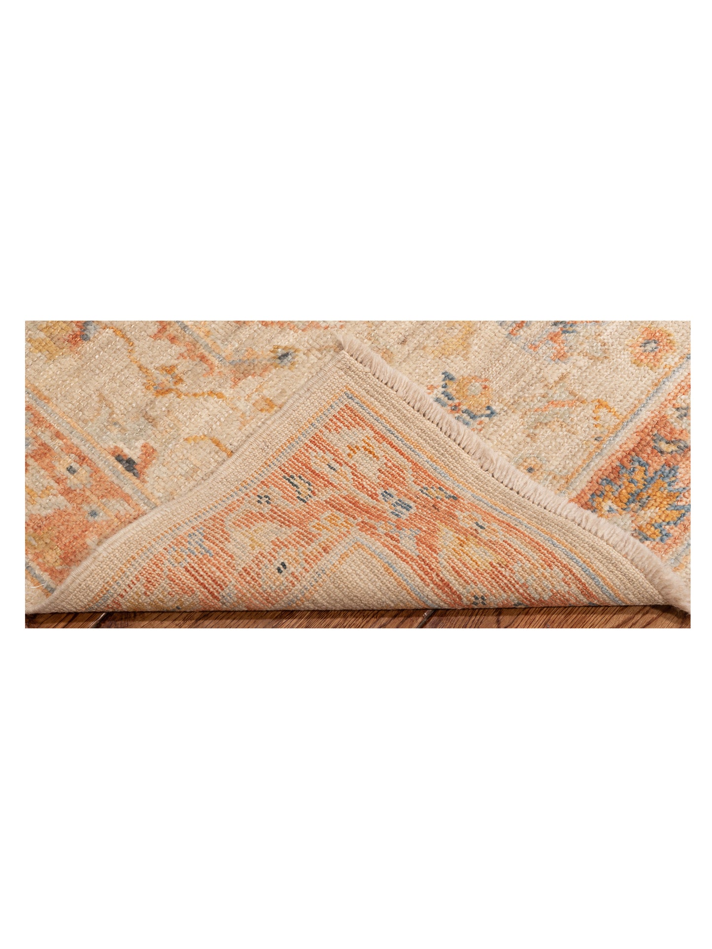 Angora Oushak 149606 Ivory Rust 2.7x13.6 Hand Knotted Rug