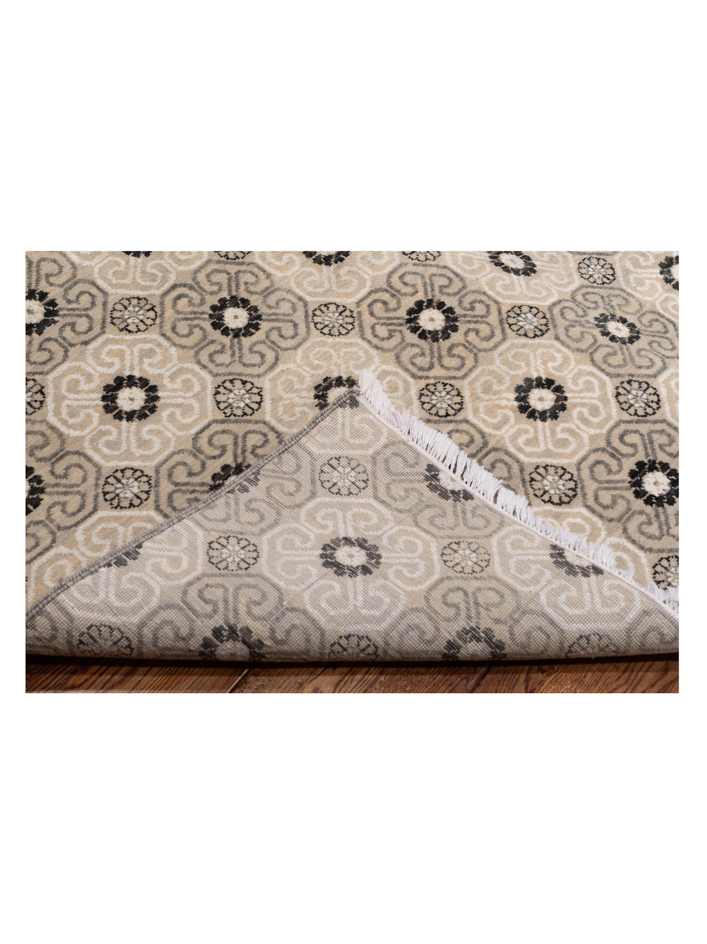 Aurore 120462 Ivory Gray 8.2x10.2 Hand Knotted Rug