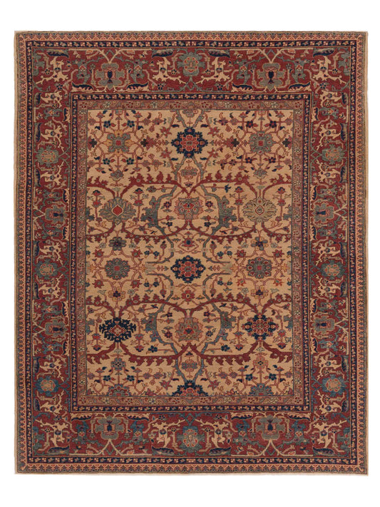 Pasha Antique Loom  Ivory Red Traditional