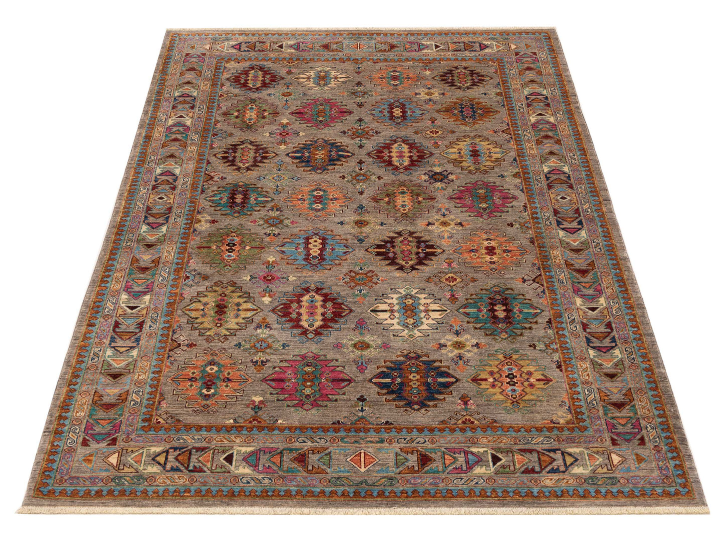 Kazak 151896 Gray Gray 6.9x9.8 Hand Knotted Rug