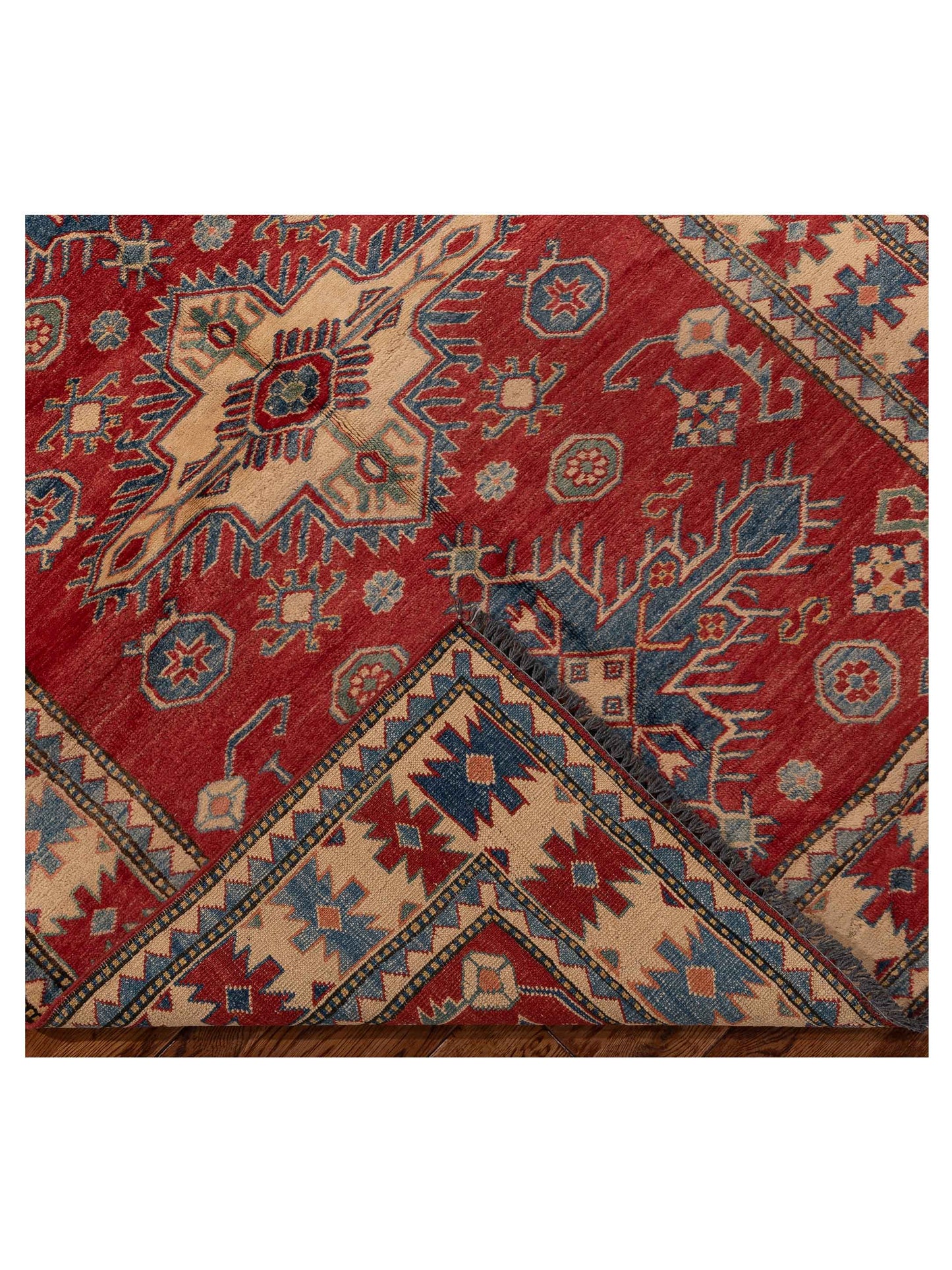 Kazak 999182 Red Beige 4.5x6.2 Hand Knotted Rug