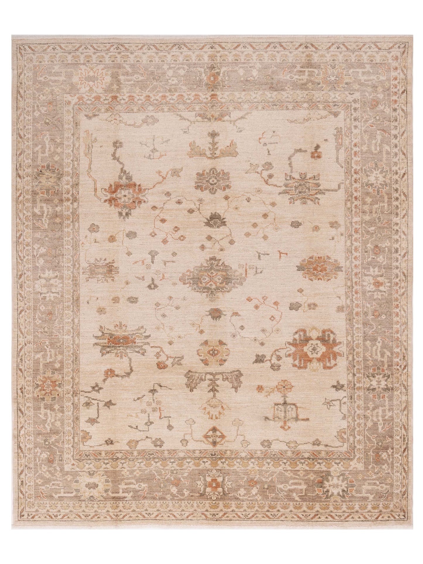 Anadol Angora Oushak  Ivory Brown Traditional