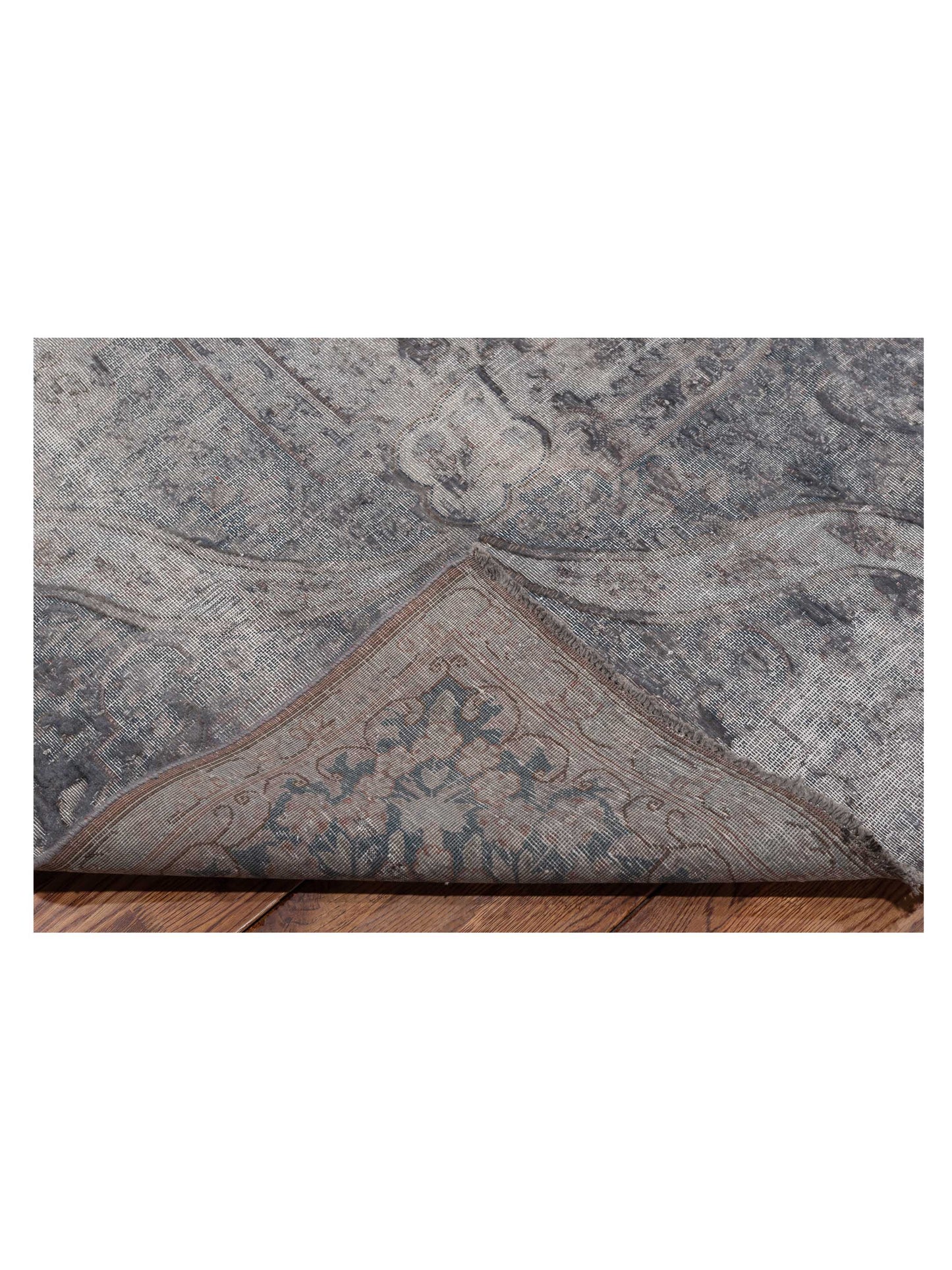 Vintage 130364 Gray 9.9x13.1 Hand Knotted Rug